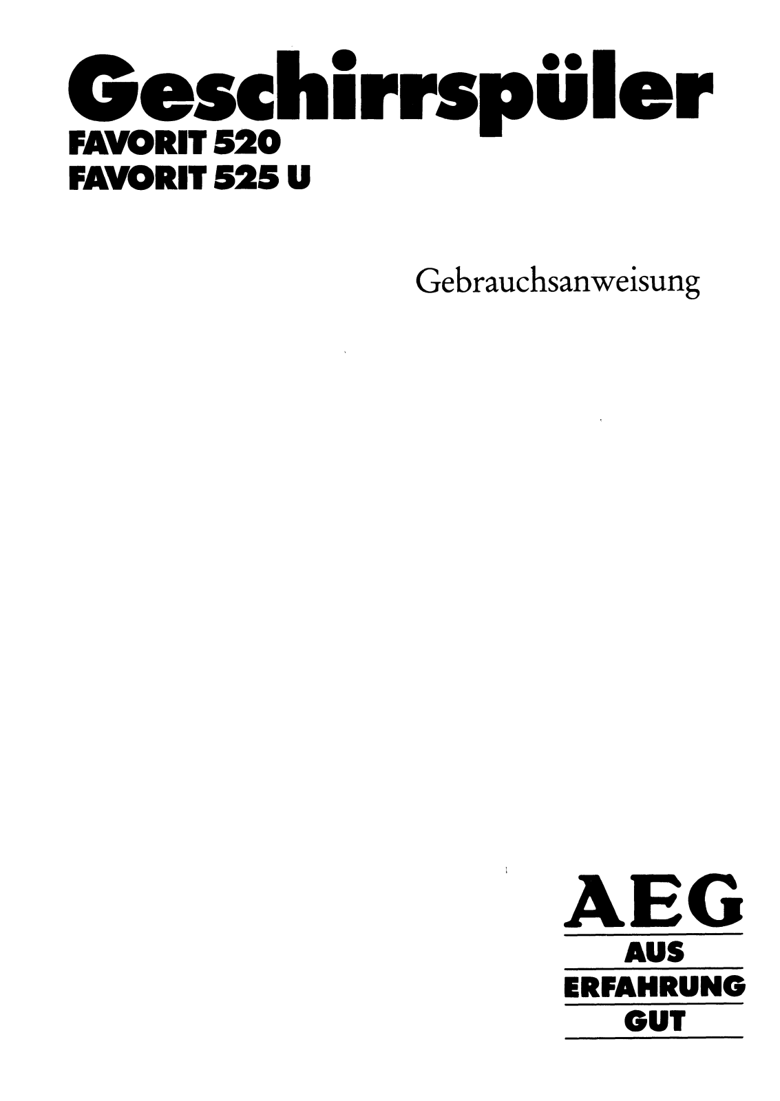 AEG FAV525 UGA, FAV525 U User Manual