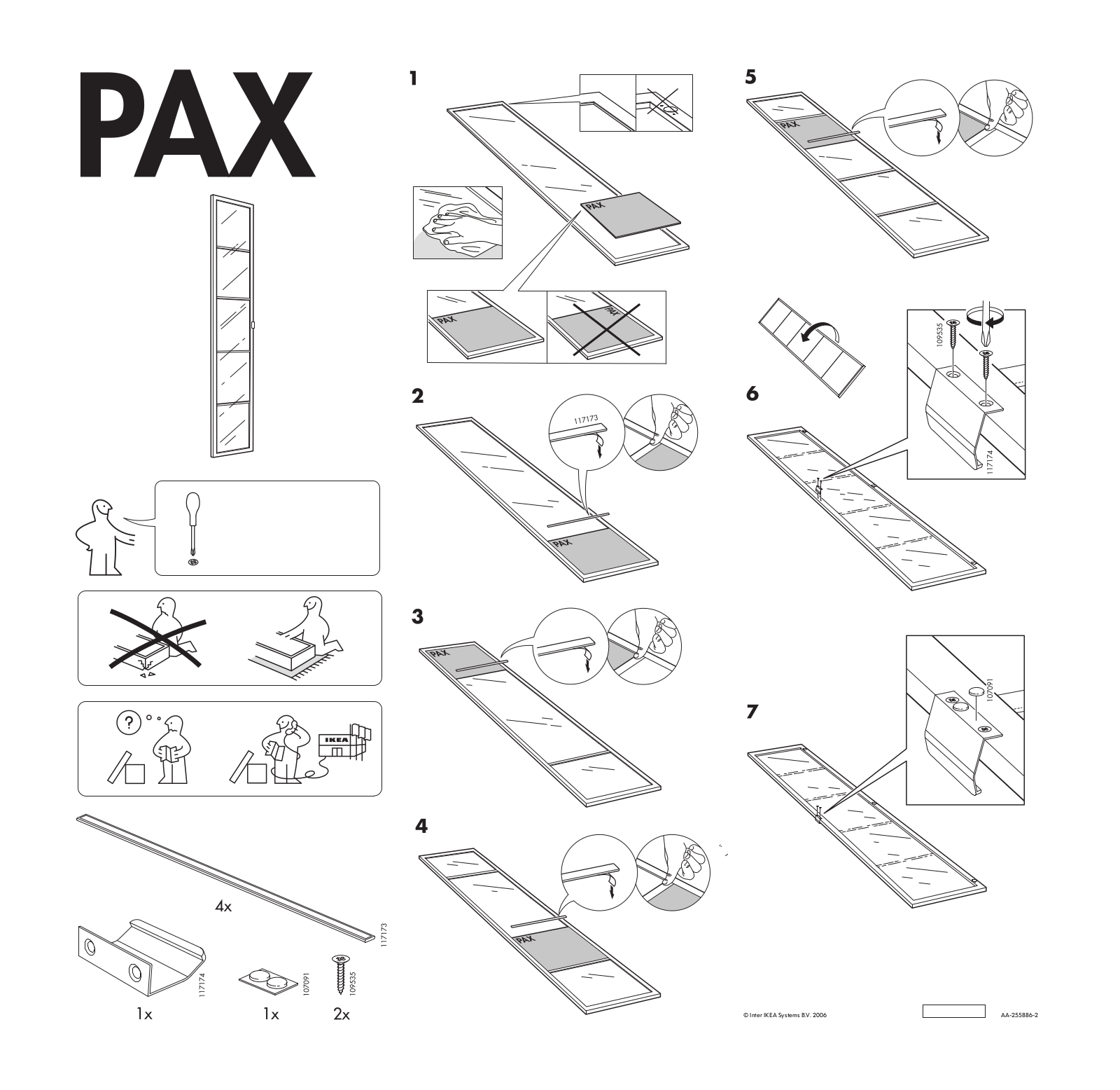 IKEA PAX FEVIK DOOR 20X90 Assembly Instruction