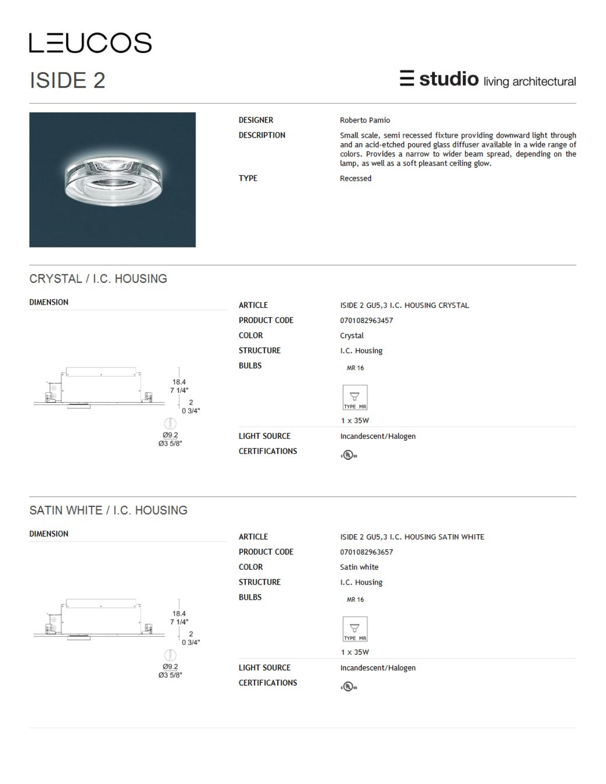 Leucos LEU1476 Specifications - ManualMachine.com