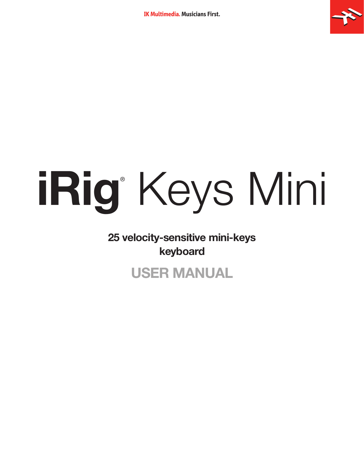 IK Multimedia iRig Keys Mini User Manual