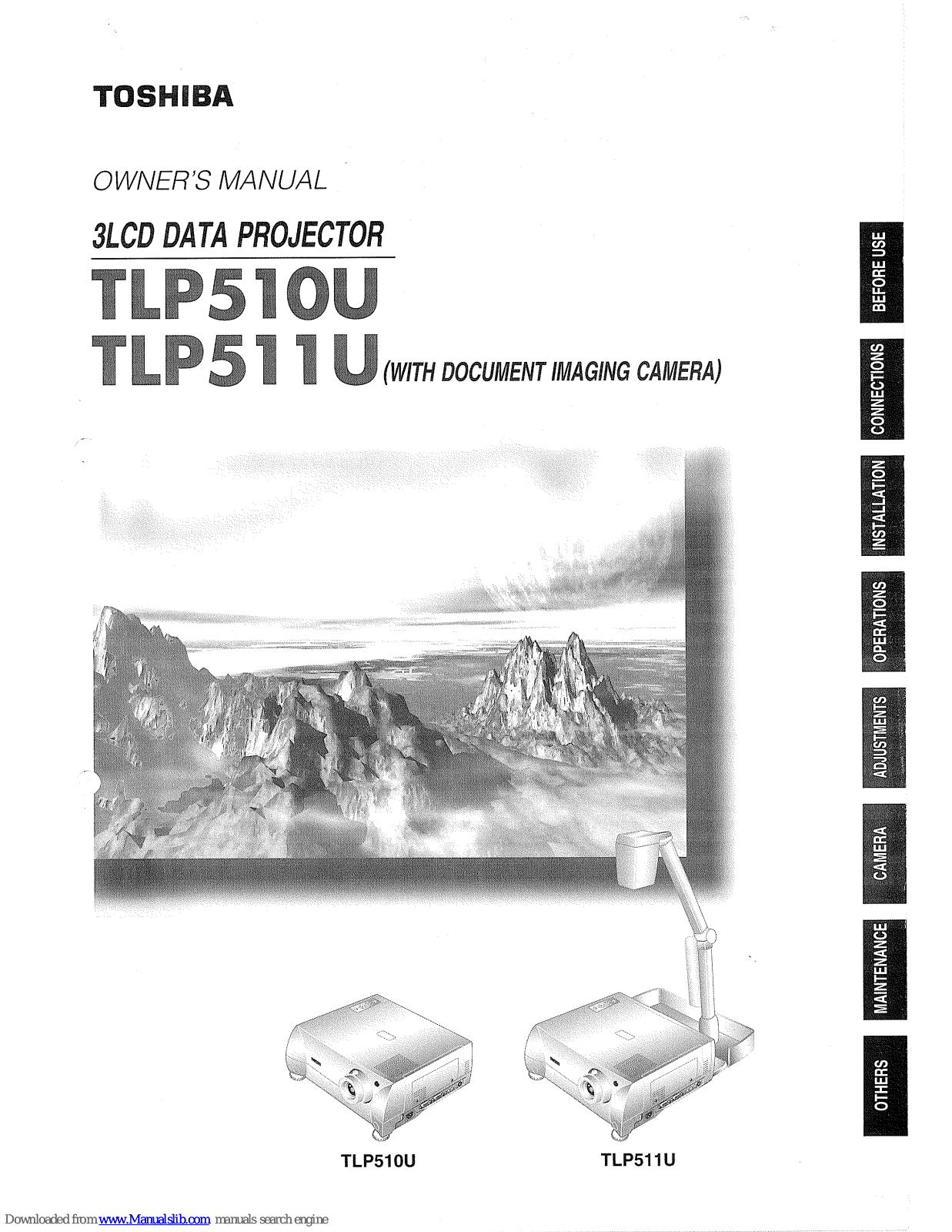 Toshiba TLP-770U, 14sh644, 14sh654, TLP511U Owner's Manual