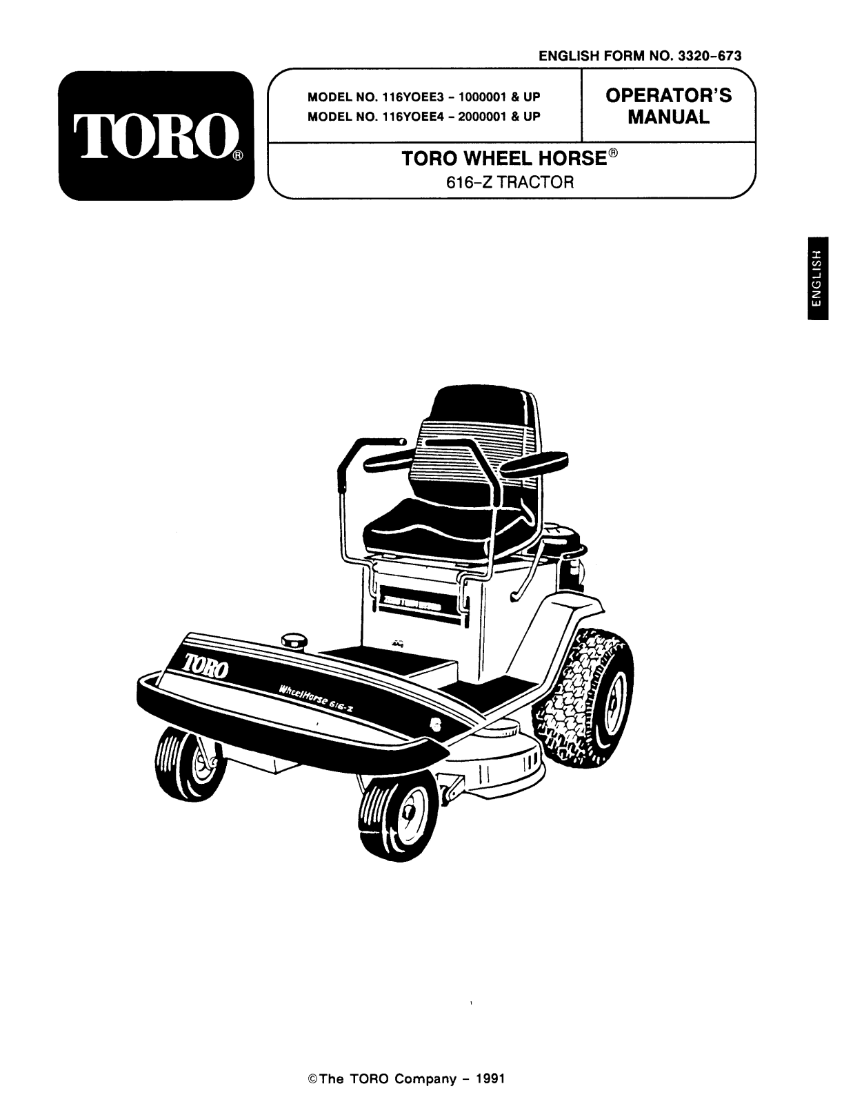 Toro Y1-16OEE4 Operator's Manual