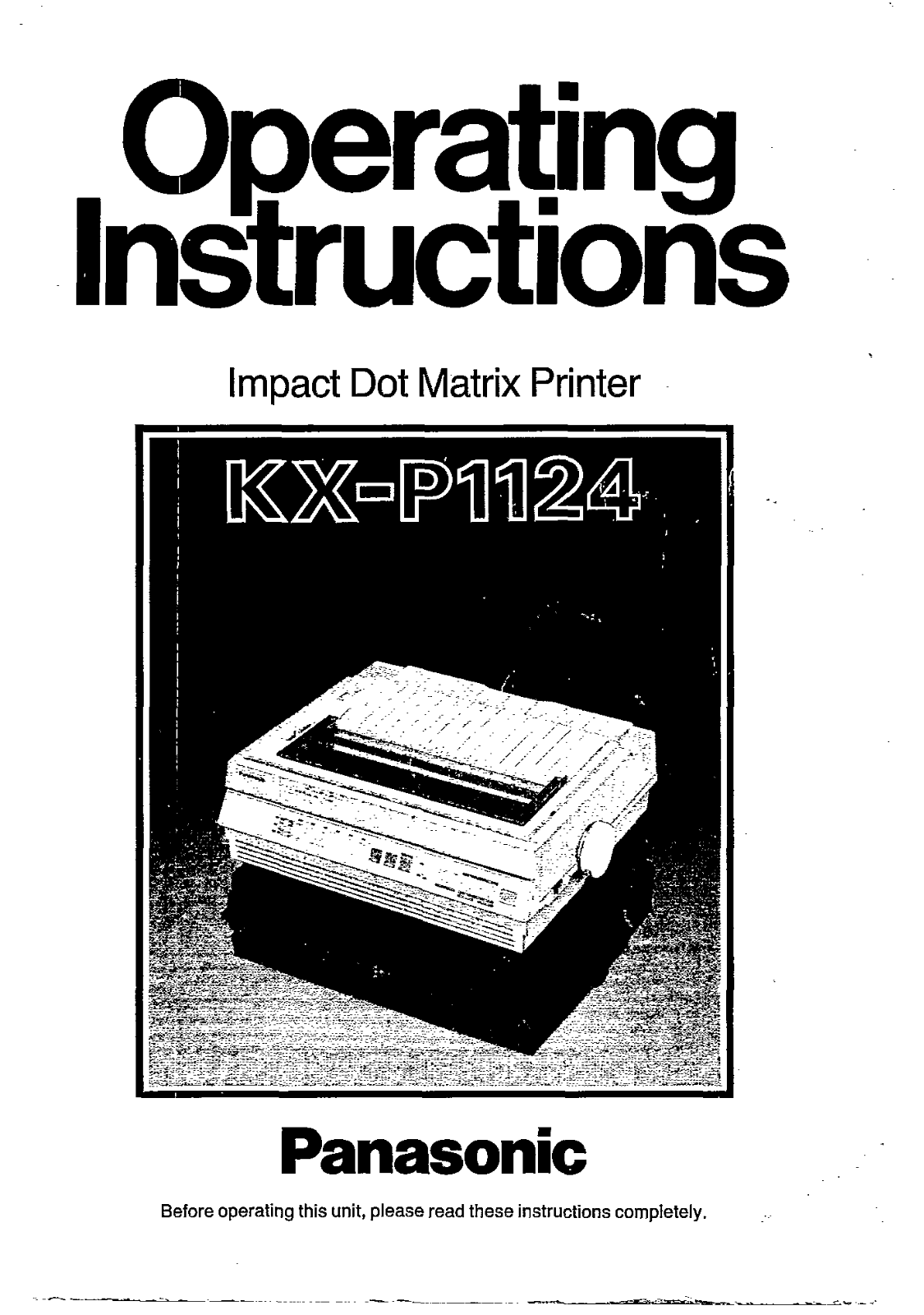 Panasonic KX-P1124 User Manual