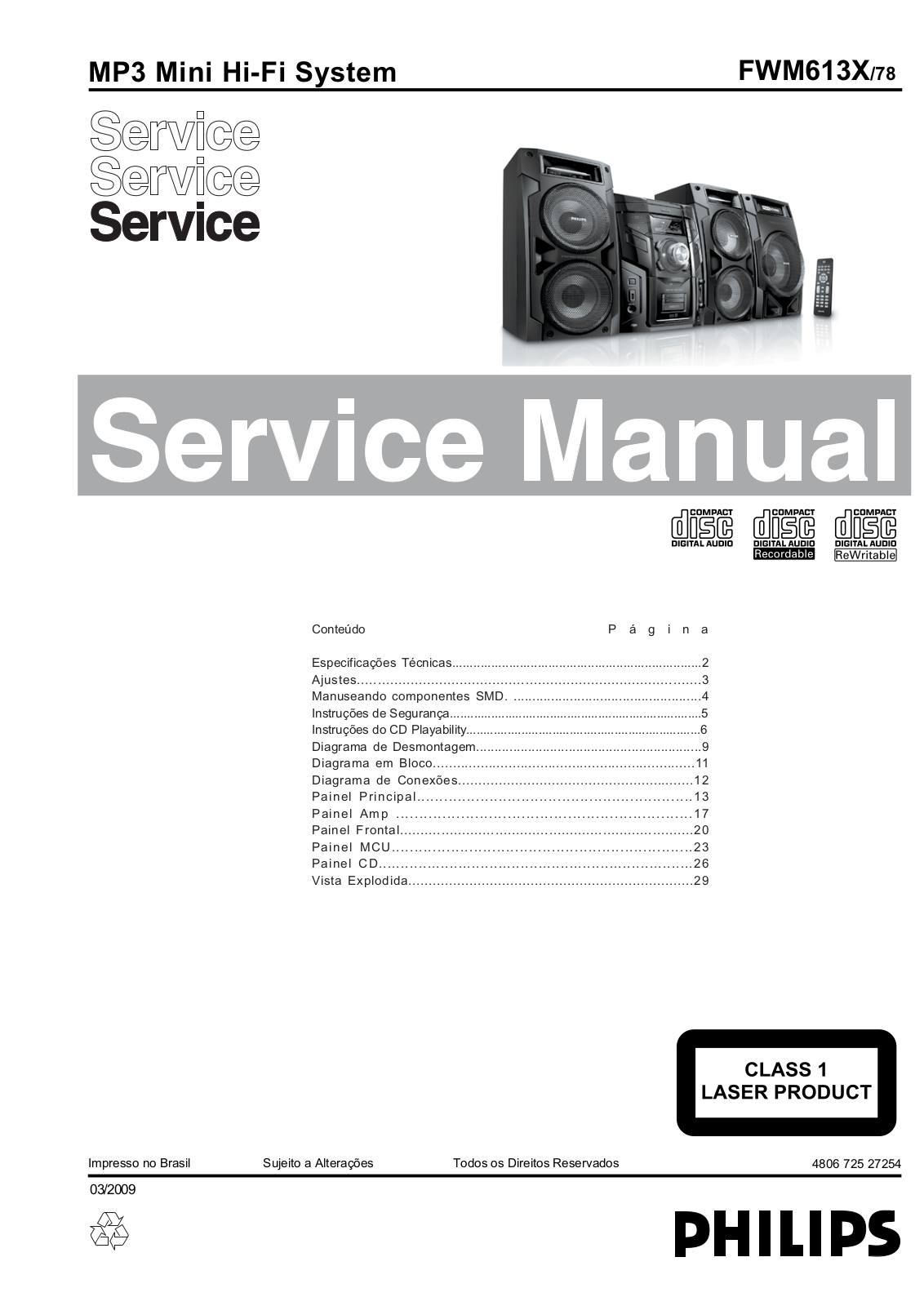 Philips FWM-613-X-78 Service Manual