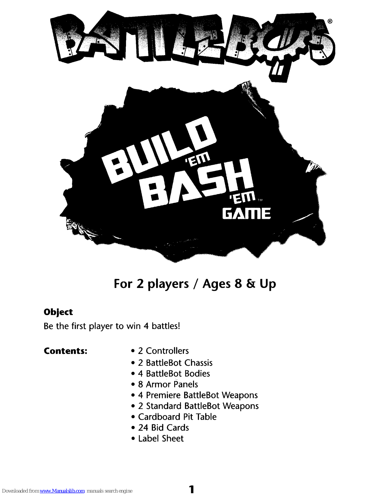 Hasbro Build 'em Bash 'em Instructions Manual - ManualMachine.com