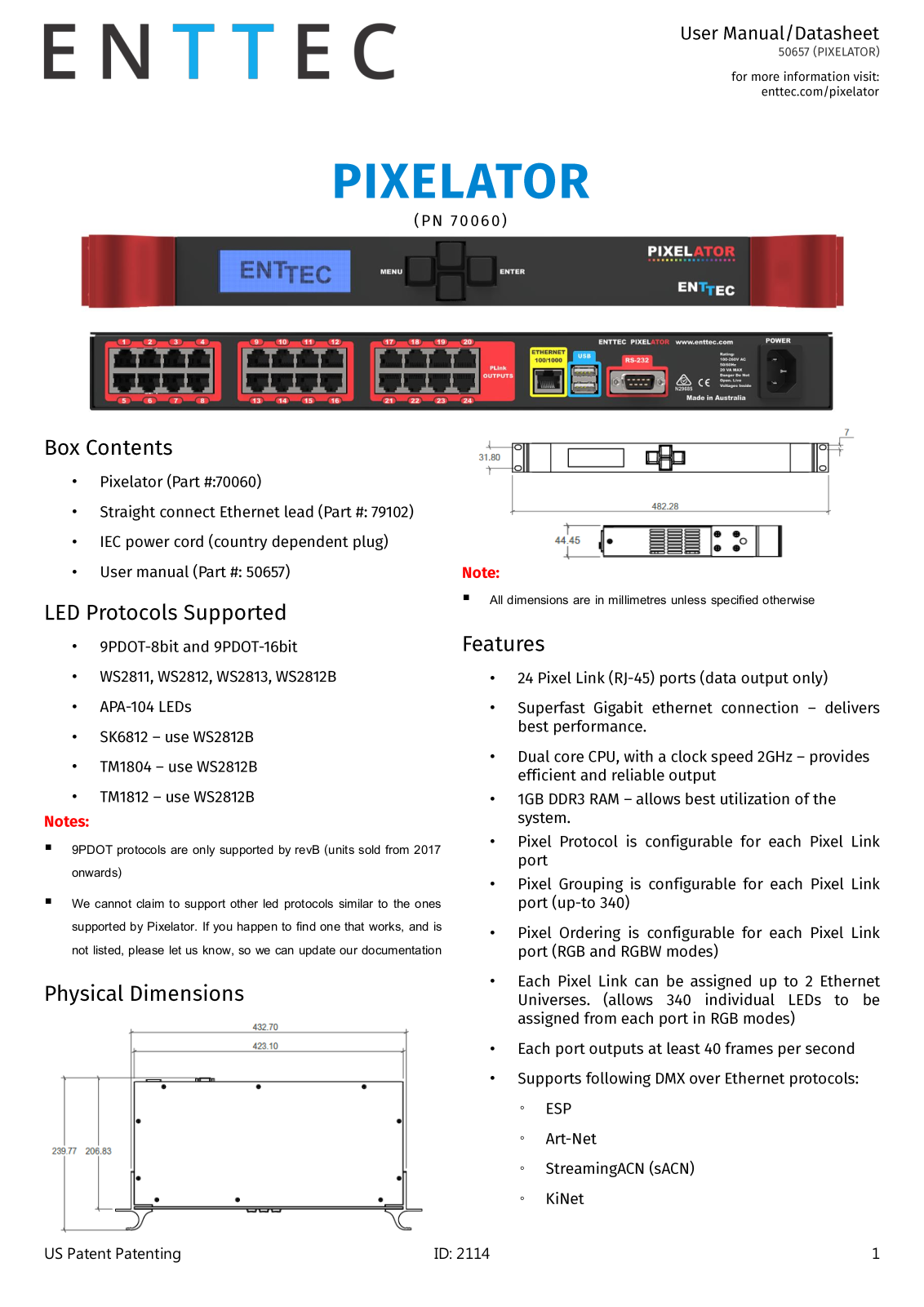 Enttec Pixelator Users Manual