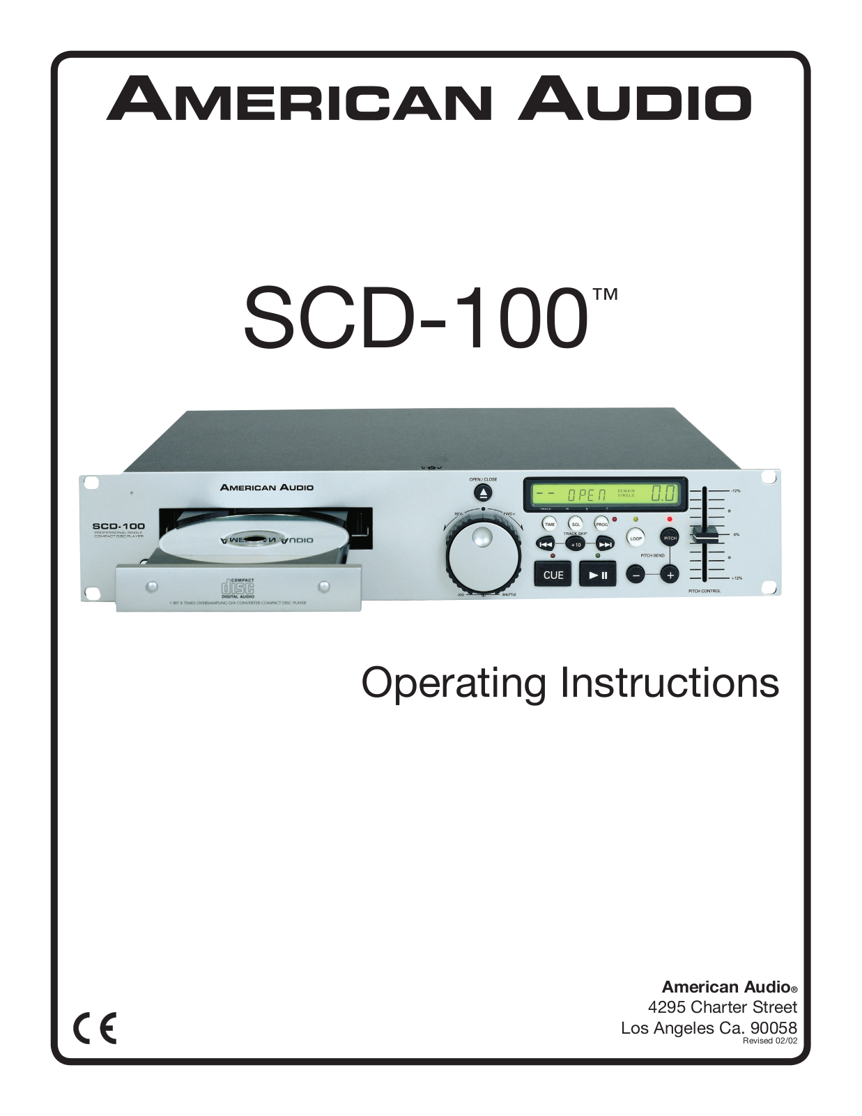 American Audio SCD-100 User Manual