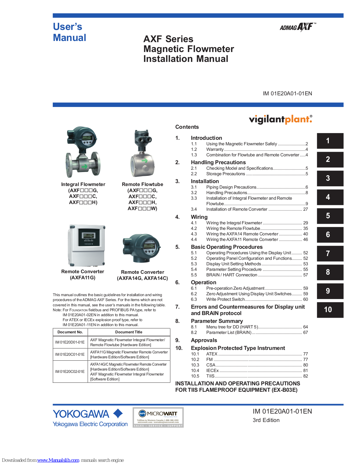 YOKOGAWA AXF002, AXFA14G, AXFA14C, AXFA11G, AXF005 User Manual