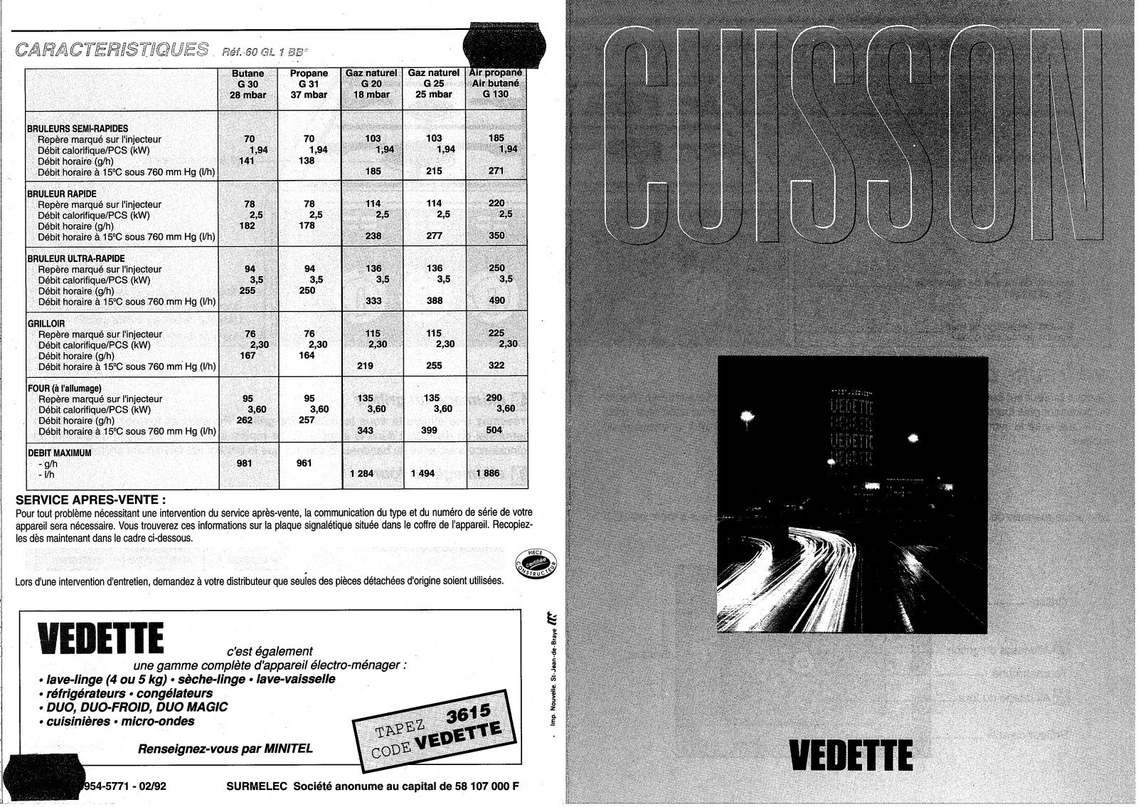 VEDETTE 60GL1BB User Manual