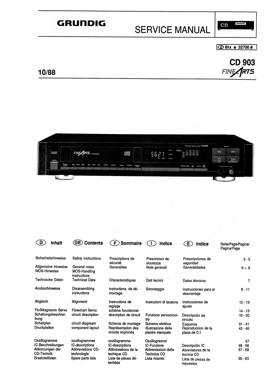 Grundig CD-903 Schematic