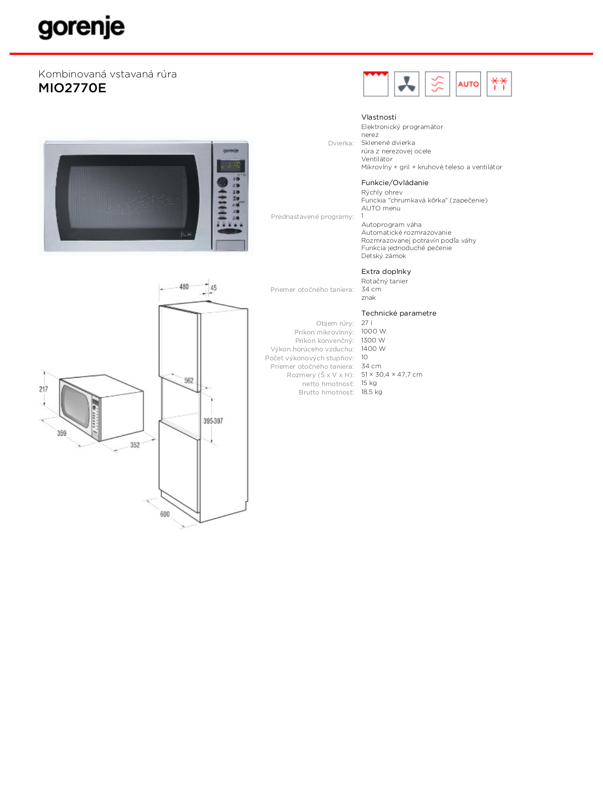 Gorenje MIO2770E BROCHURE