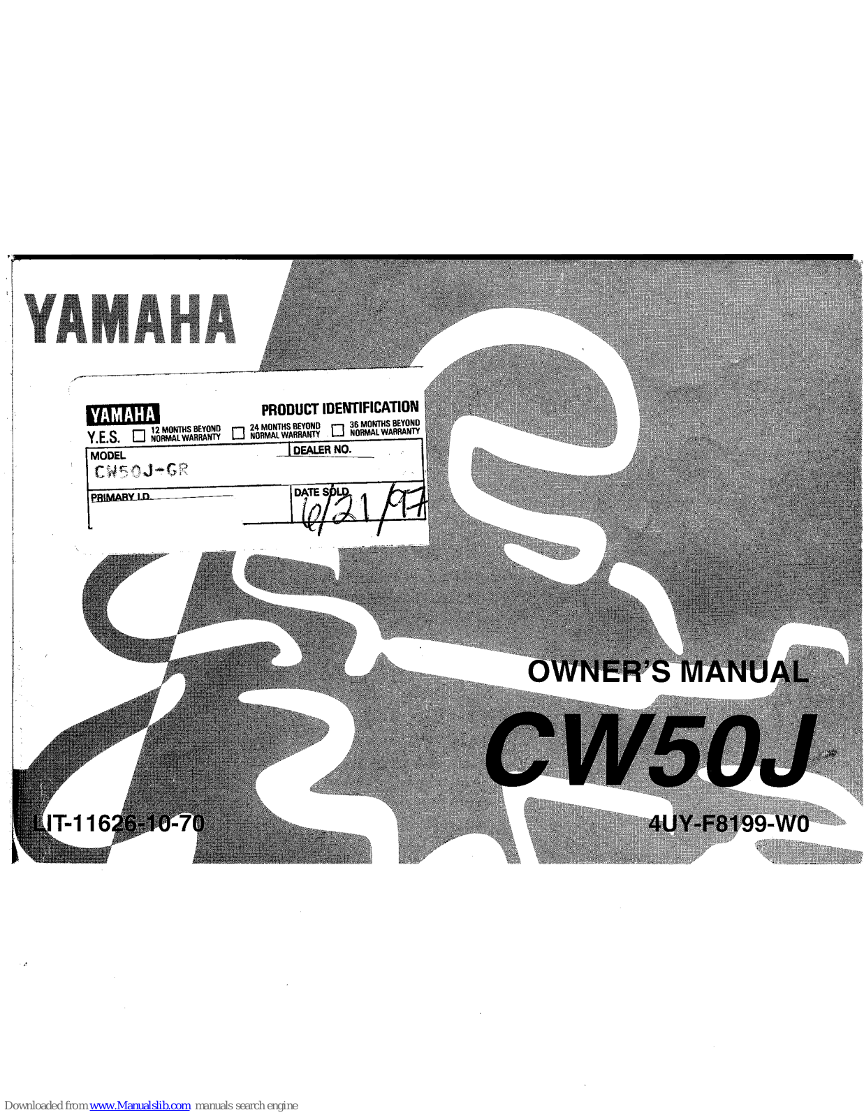 Yamaha CW50J Owner's Manual