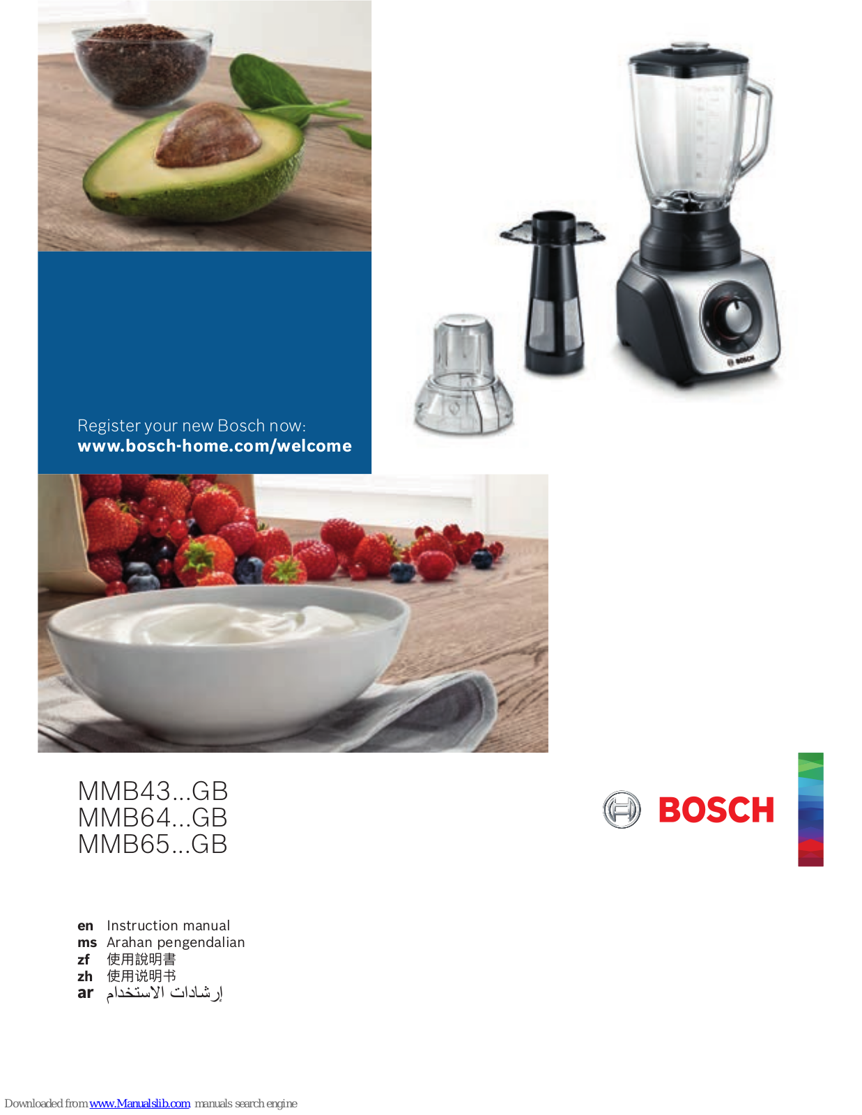 Bosch MMB43...GB, MMB64...GB, MMB65...GB Instruction Manual