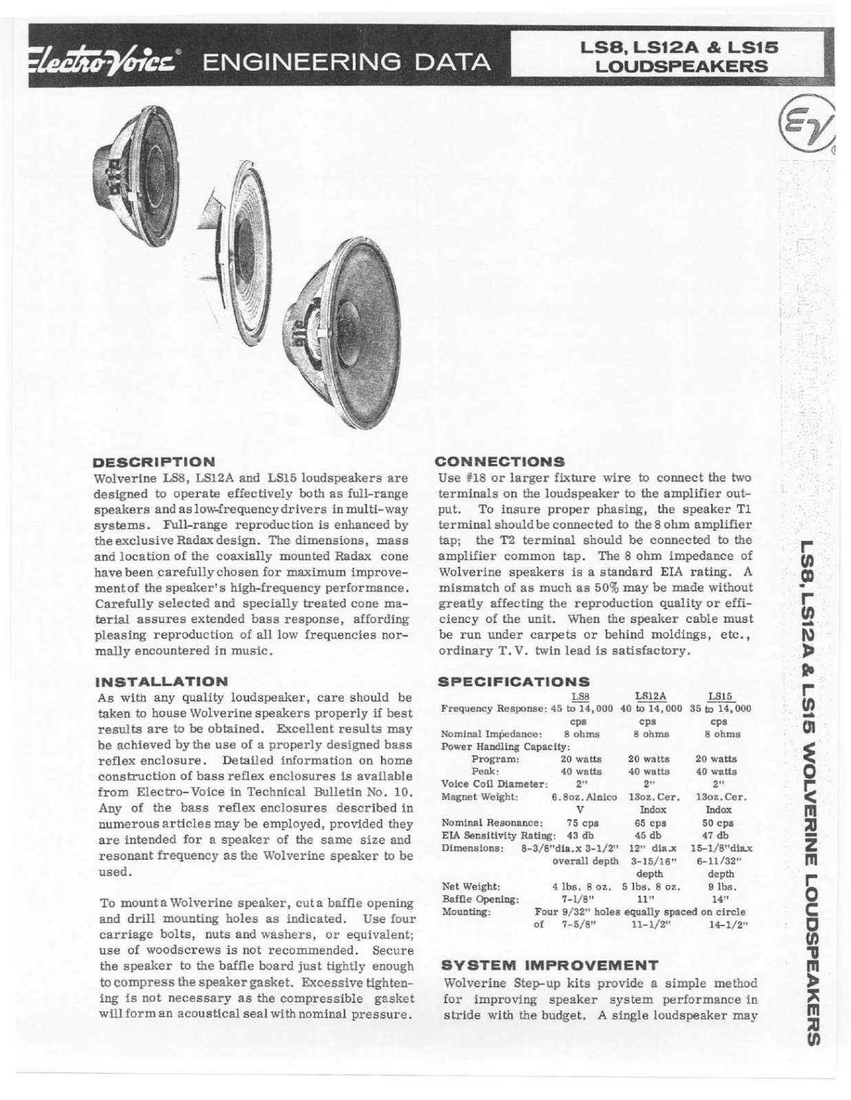 Electro-Voice LS12A, LS8, LS15 User Manual