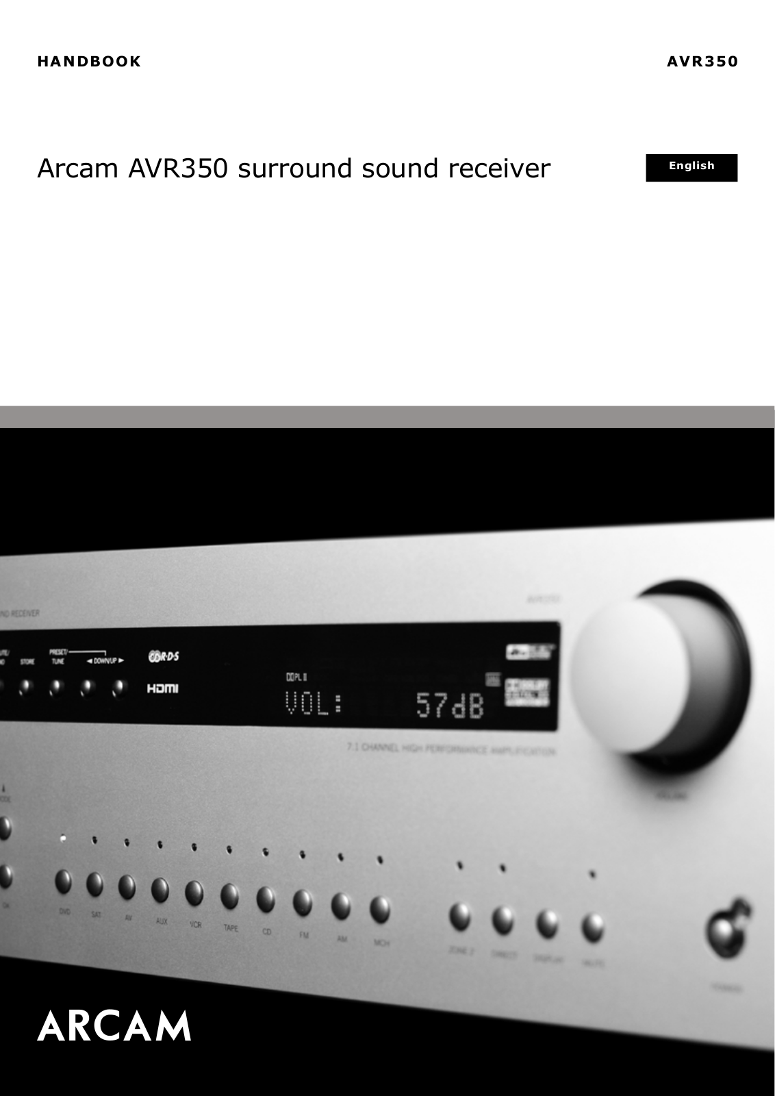 Arcam AVR350 User Manual