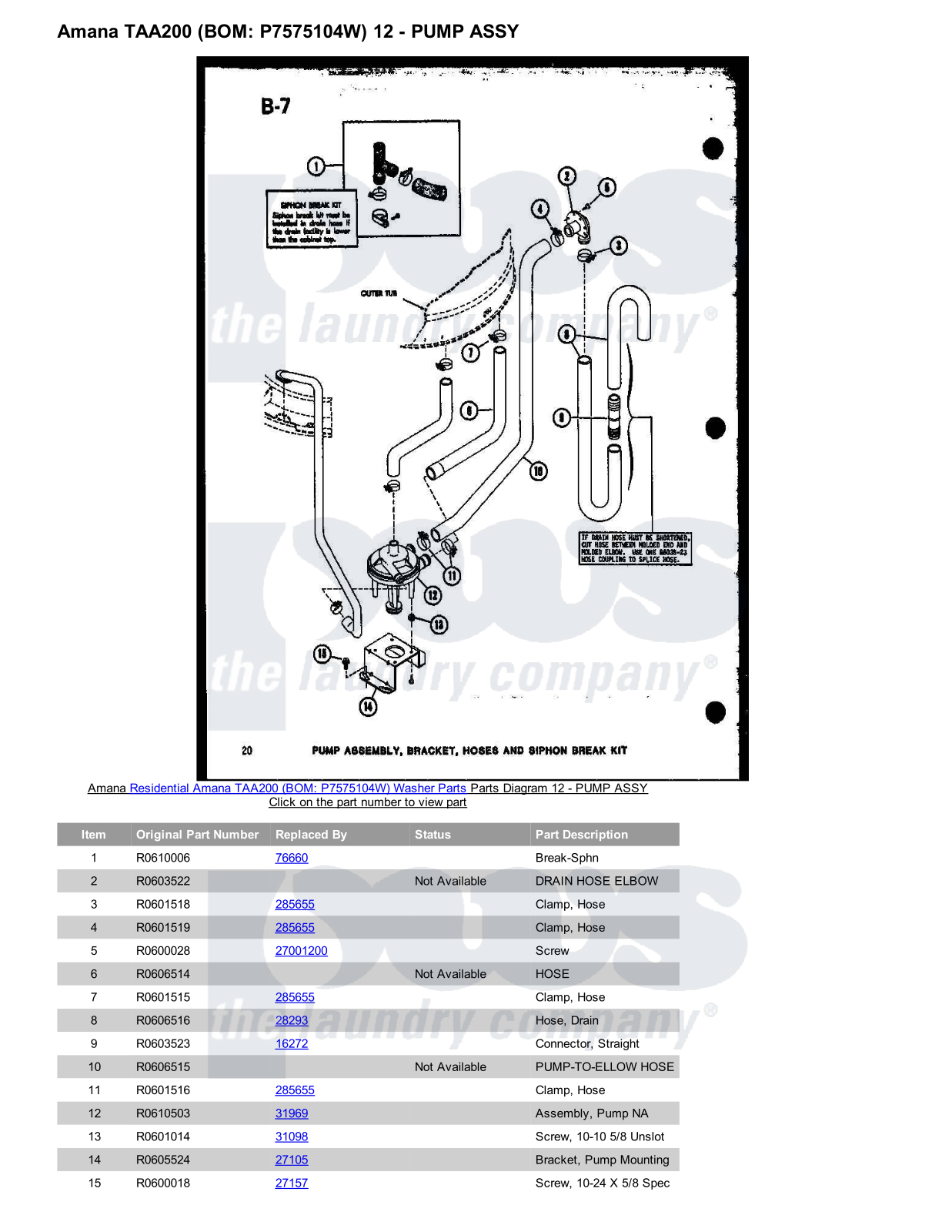 Amana TAA200 Parts Diagram