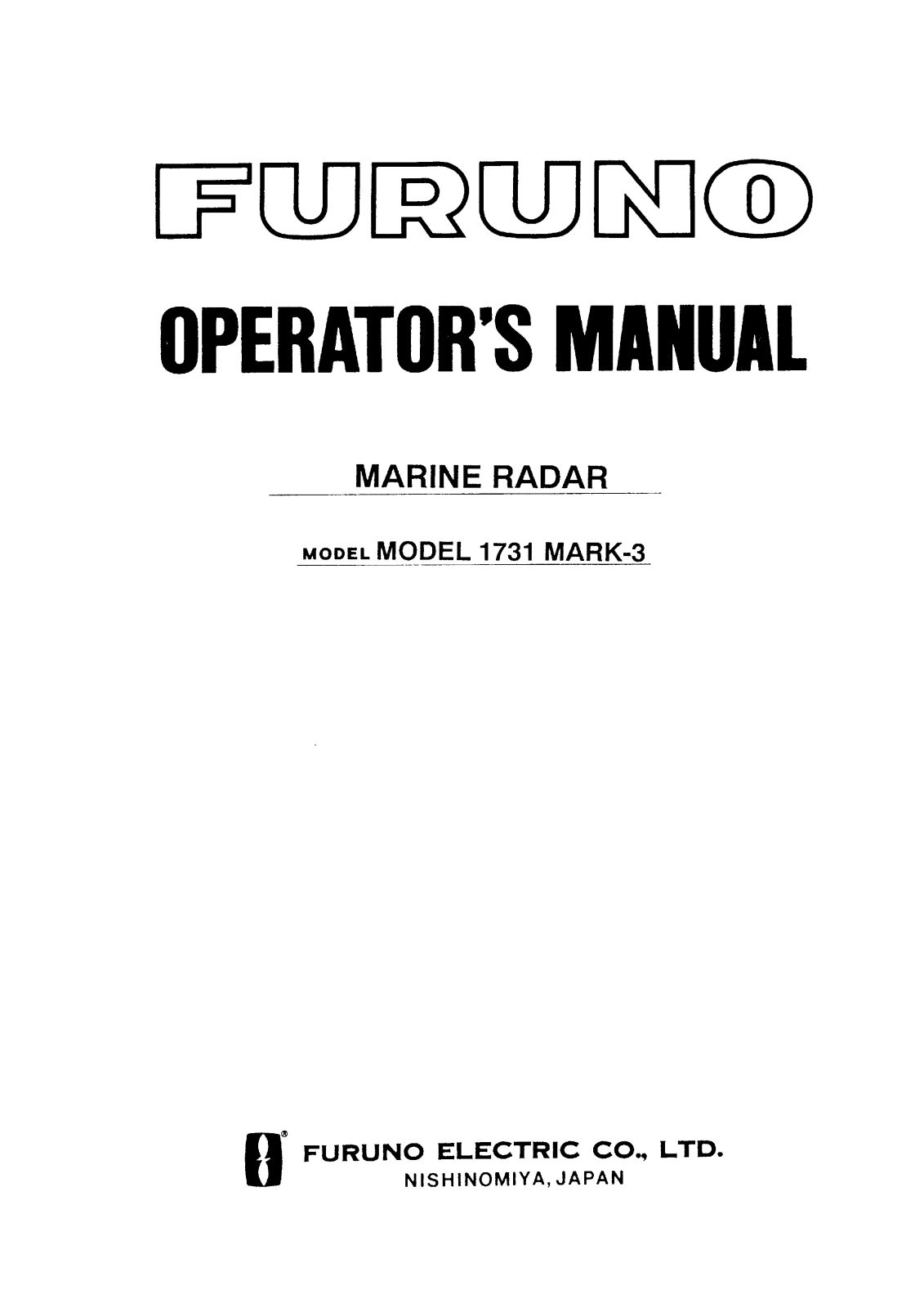 Furuno 1731MK3 User Manual