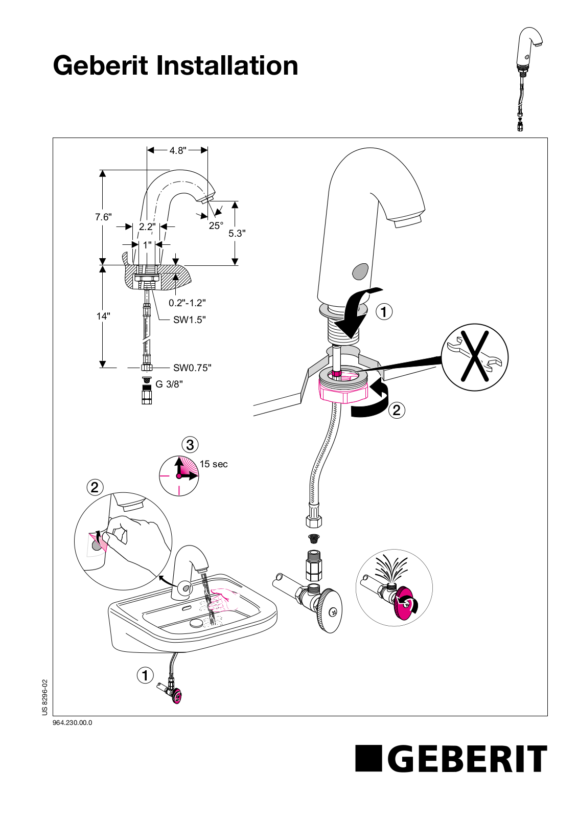 Chicago Faucet 115.737 Installation  Manual