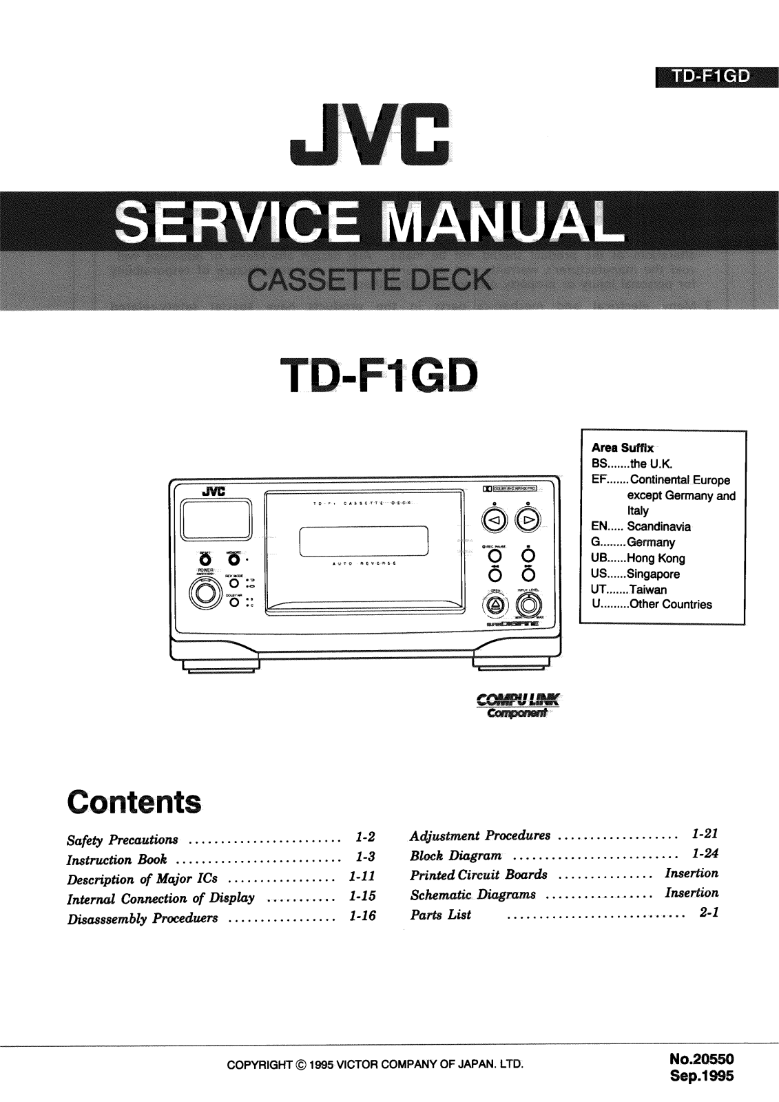 JVC TDF-1-GD Service manual