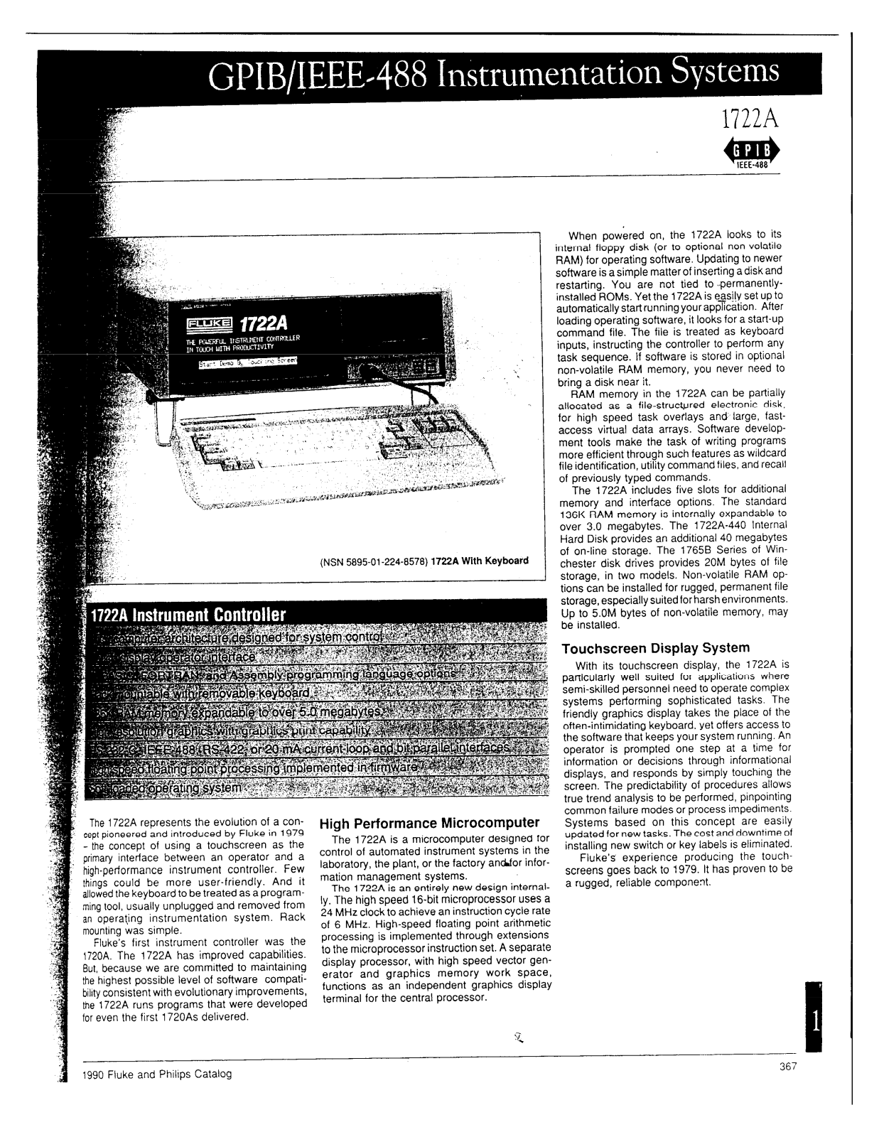 Fluke 1722A Technical Data