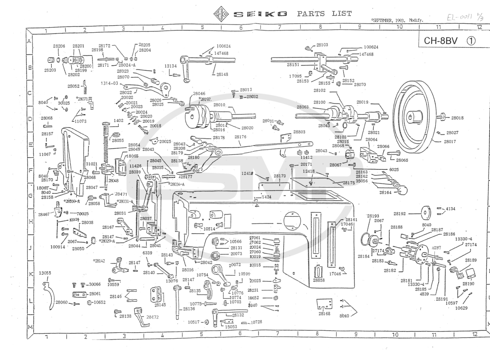 Seiko CH-8BV Parts Book