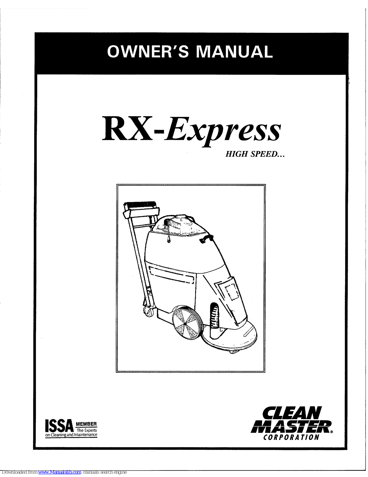 Clean master RX-Express Owner's Manual - ManualMachine.com