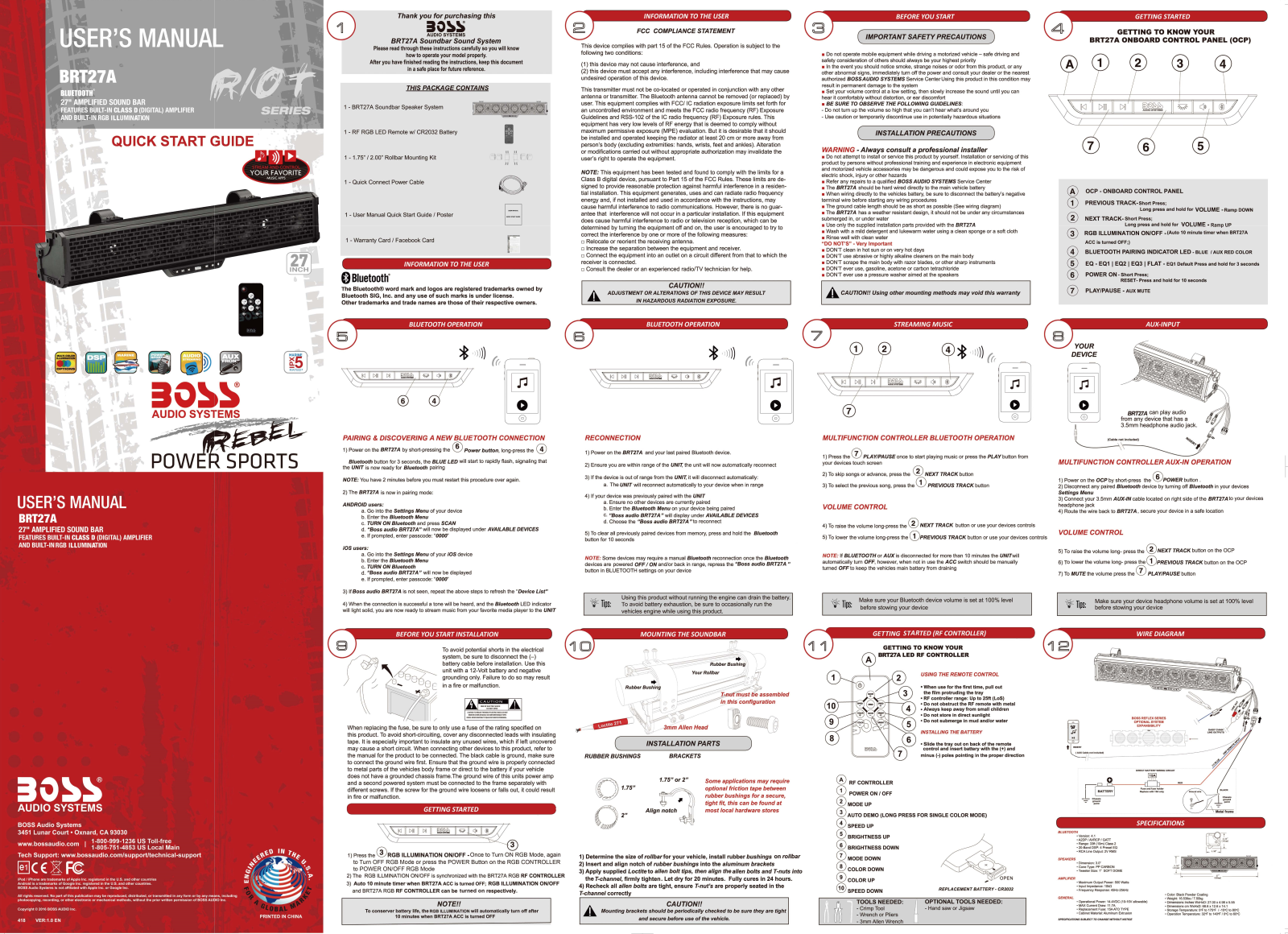 BOSS BRT27A User Manual