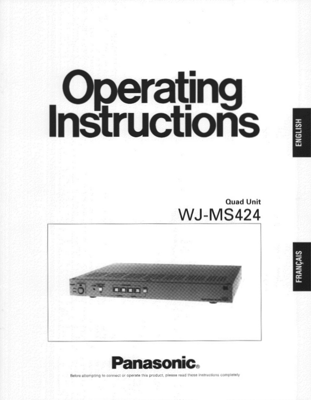 Panasonic wj-ms424 Operation Manual