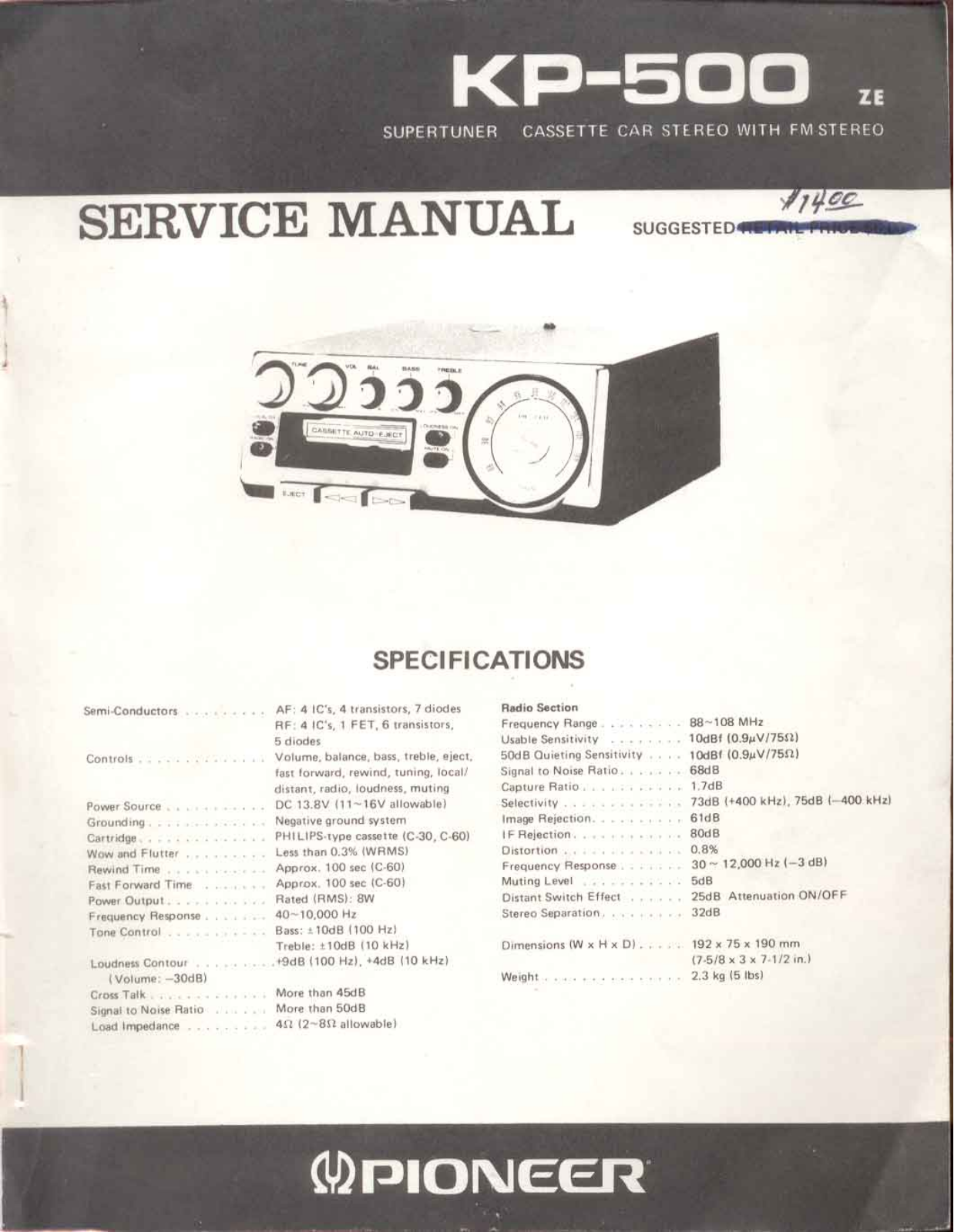 Pioneer KP-500 Service manual