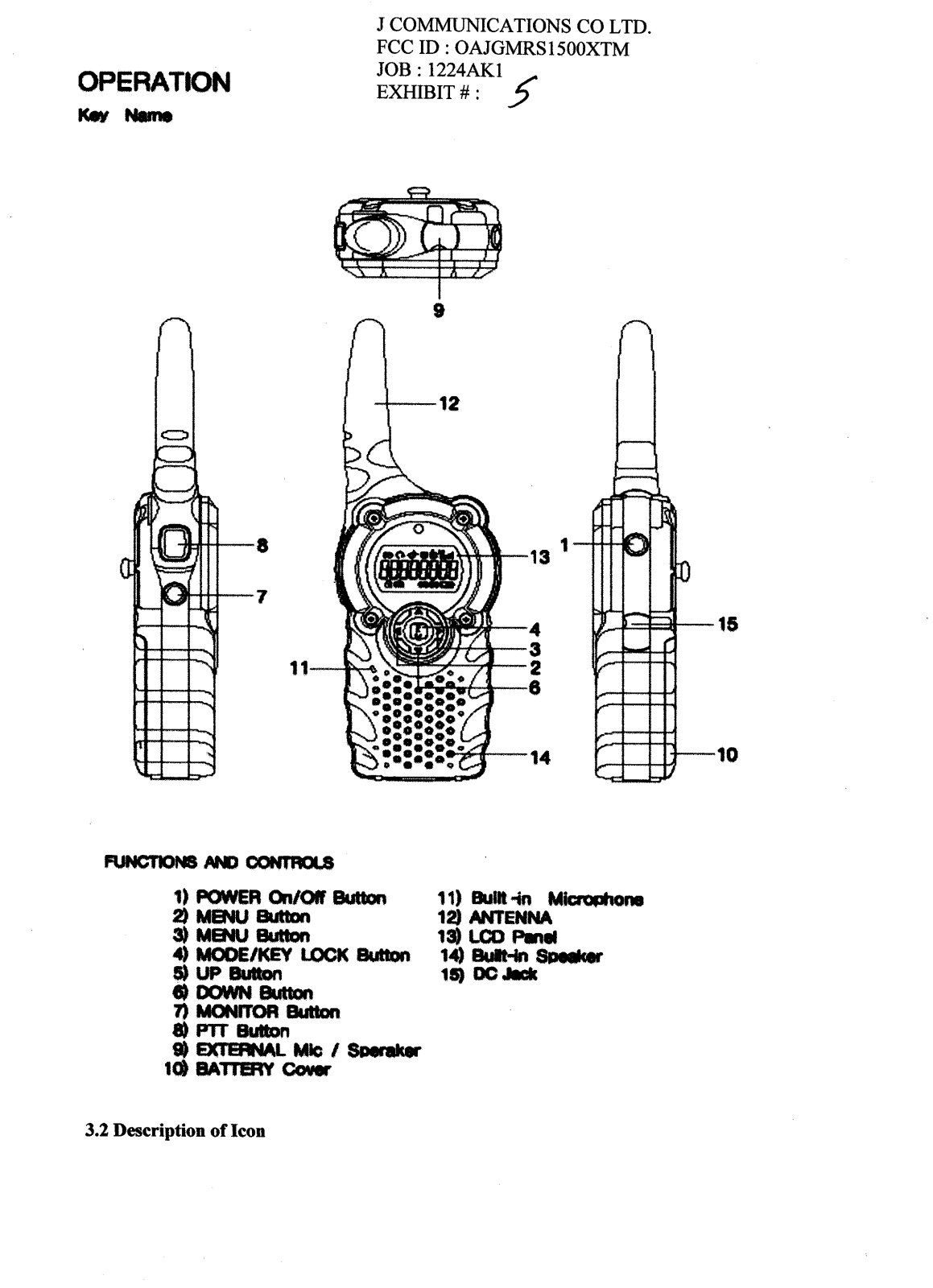 J Communications Co GMRS1500XTM Users Manual