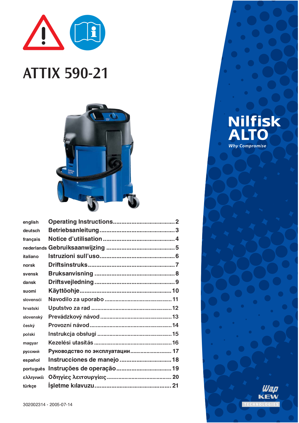 Nilfisk-ALTO ATTIX 590-21 User Manual