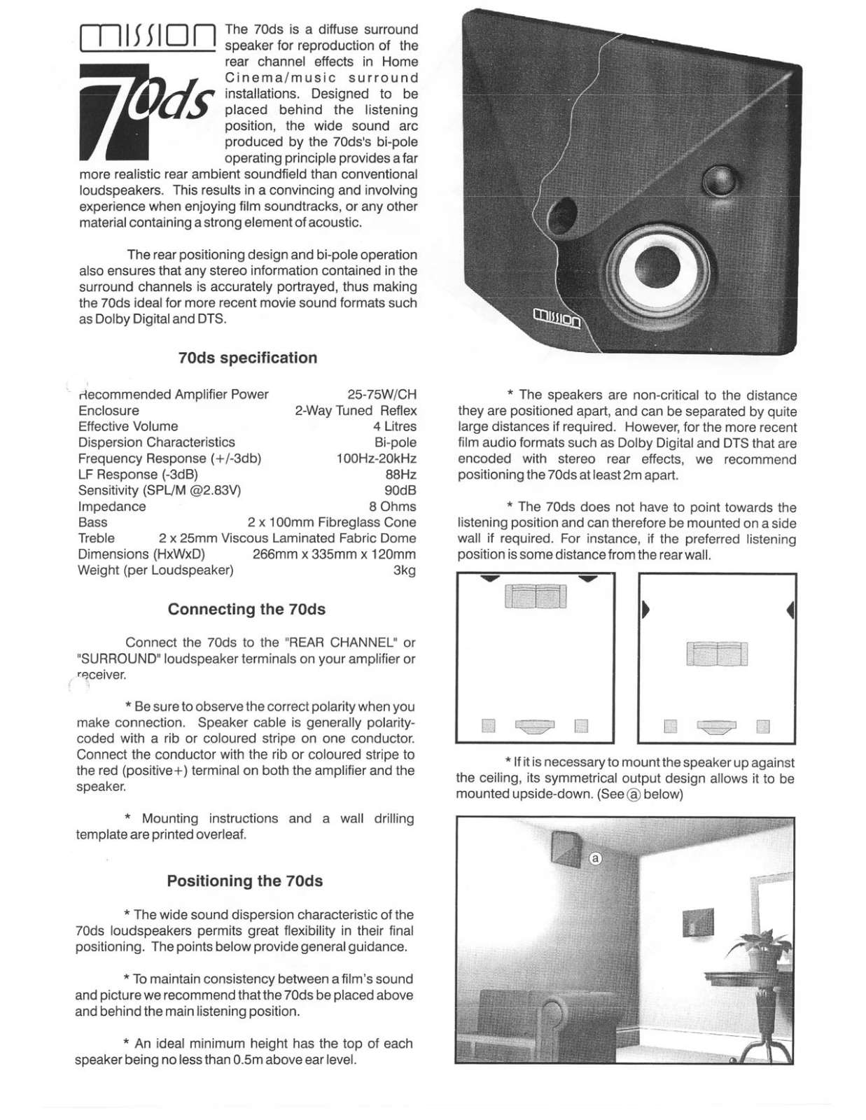 Mission 70-DS Owners manual