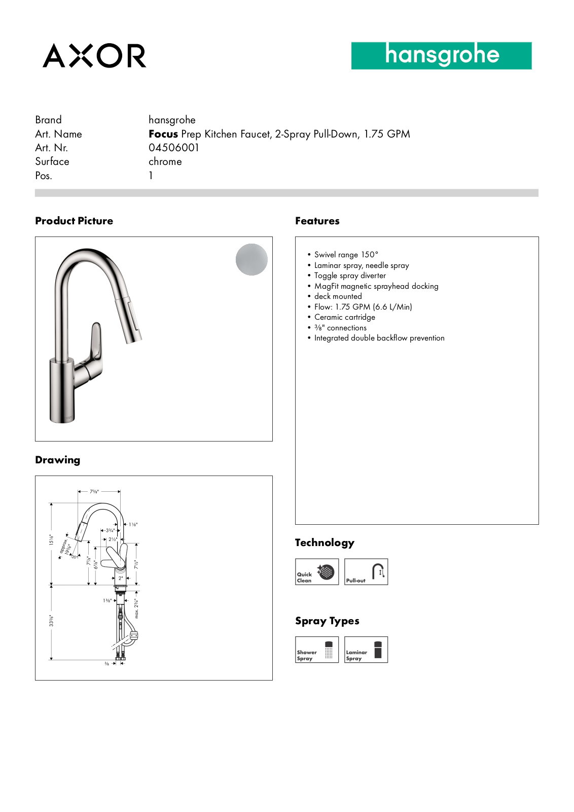 Hansgrohe GCDC2063 Specifications - ManualMachine.com