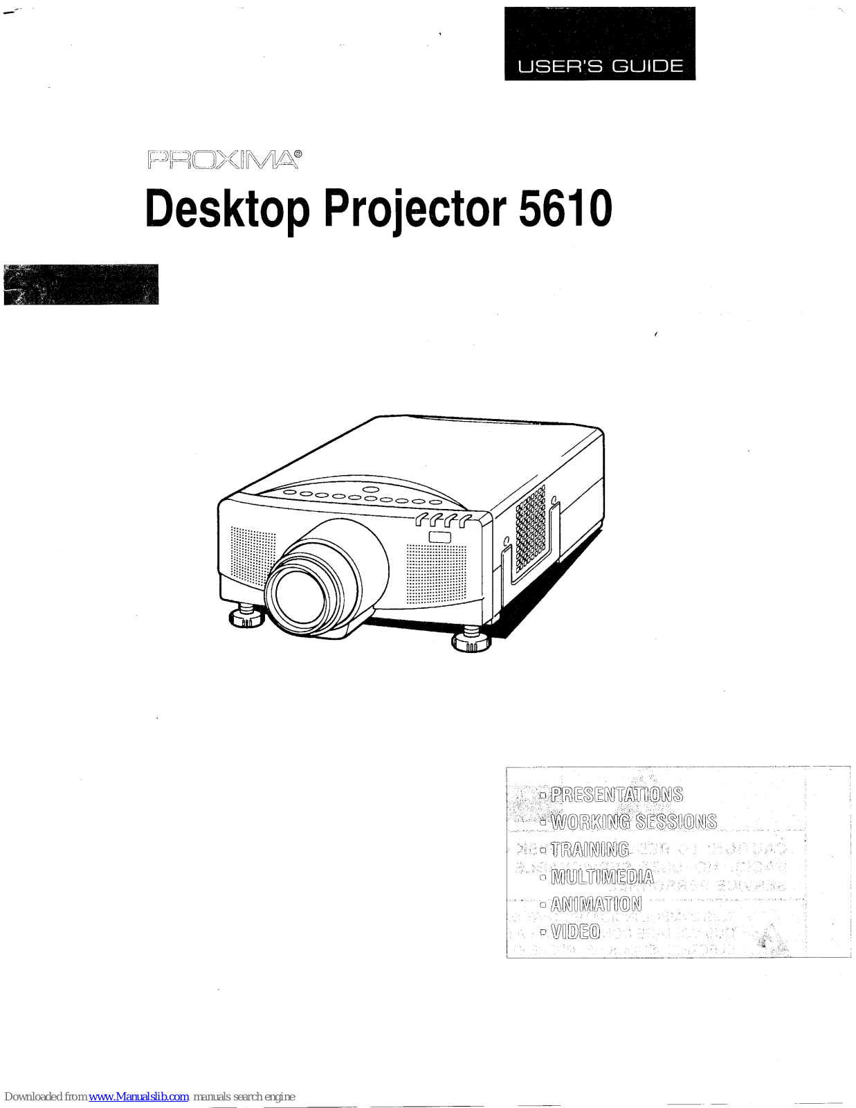 Proxima Desktop Projector 5610, DP5610 User Manual