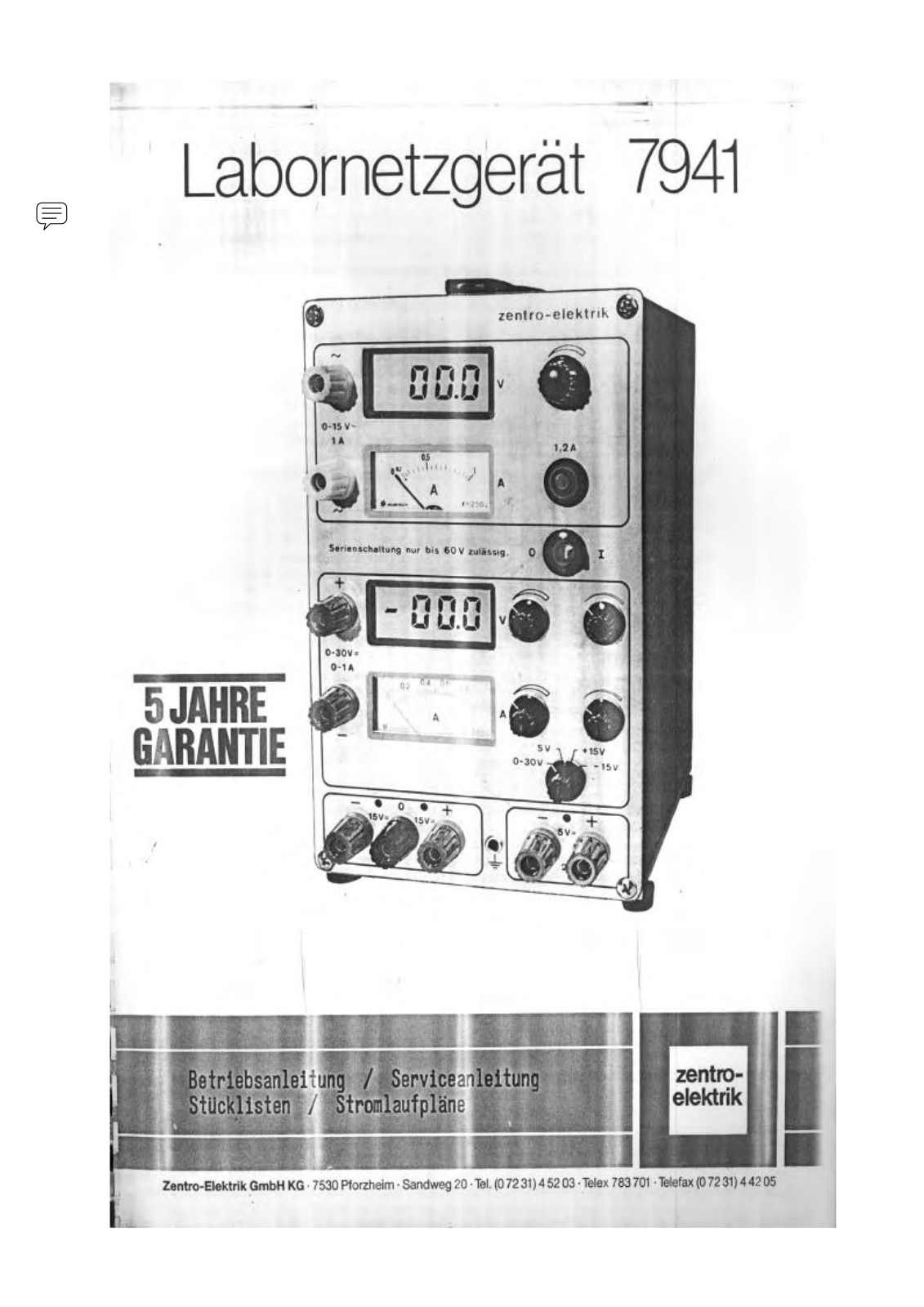 Zentro-Elektrik 7941 Service manual