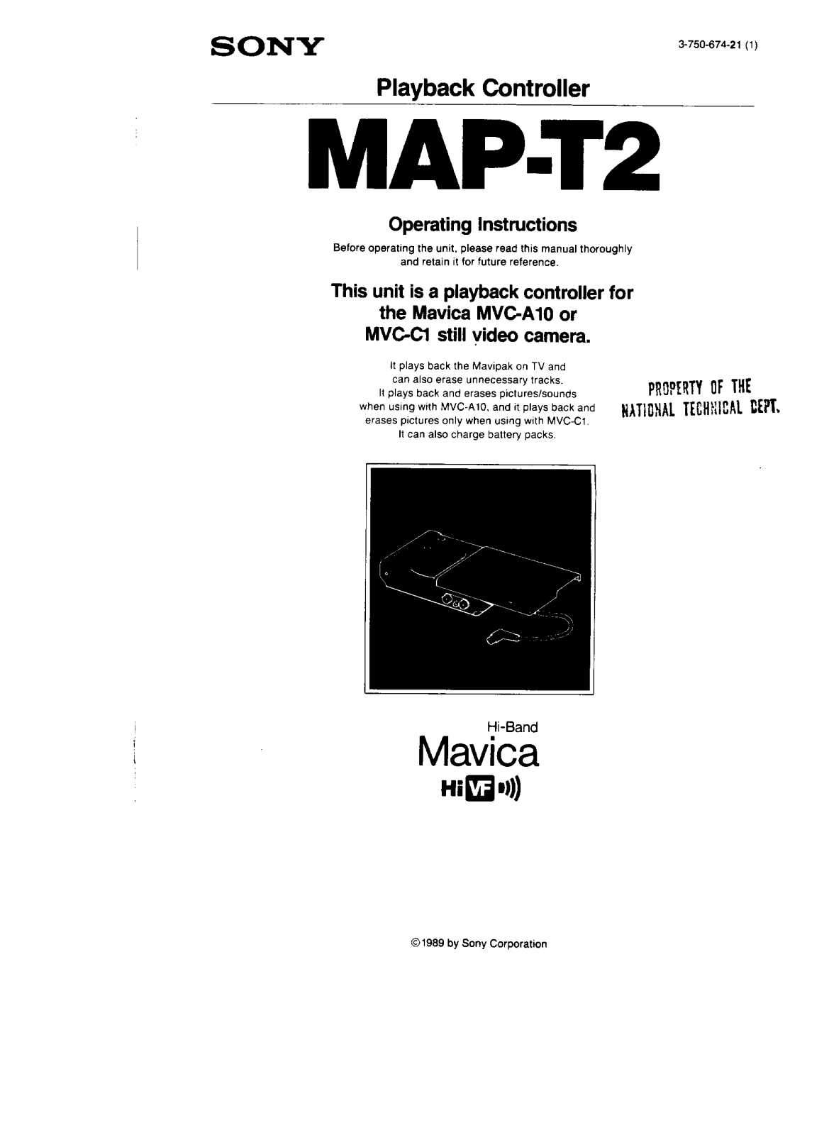 Sony MAPT2 User Manual