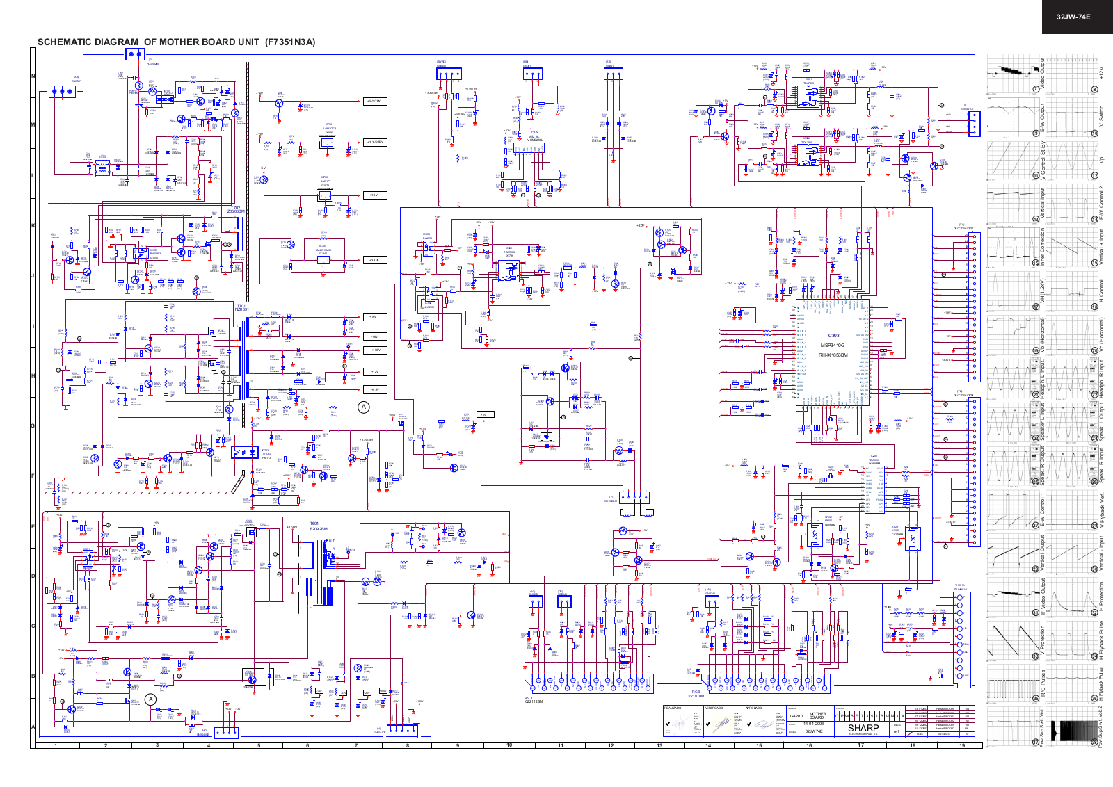 Sharp 32JW-74E Schematic