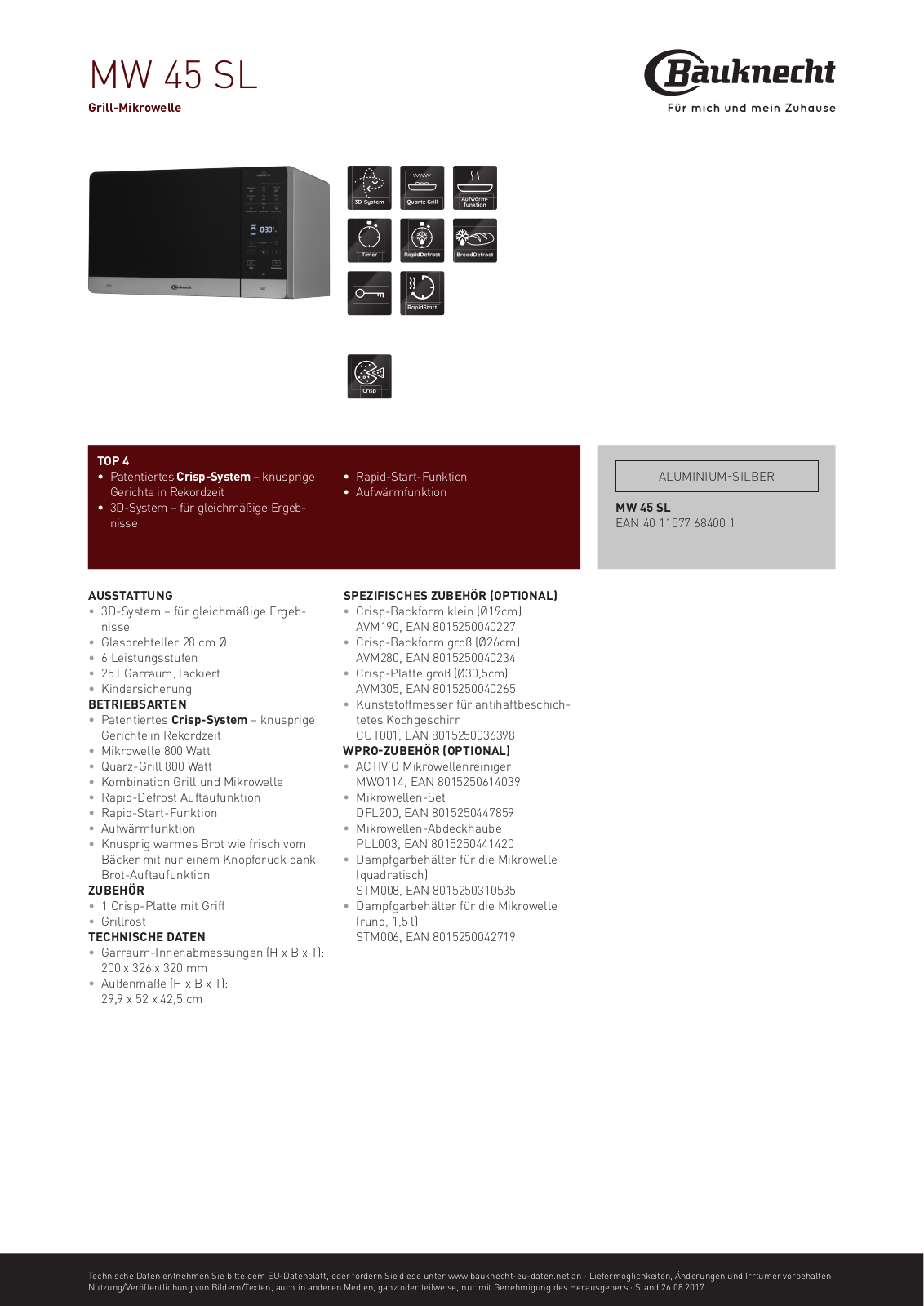 Bauknecht MW 45 SL User Manual