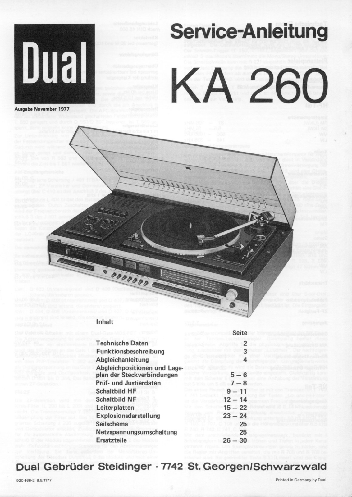 Dual KA-260 Service manual