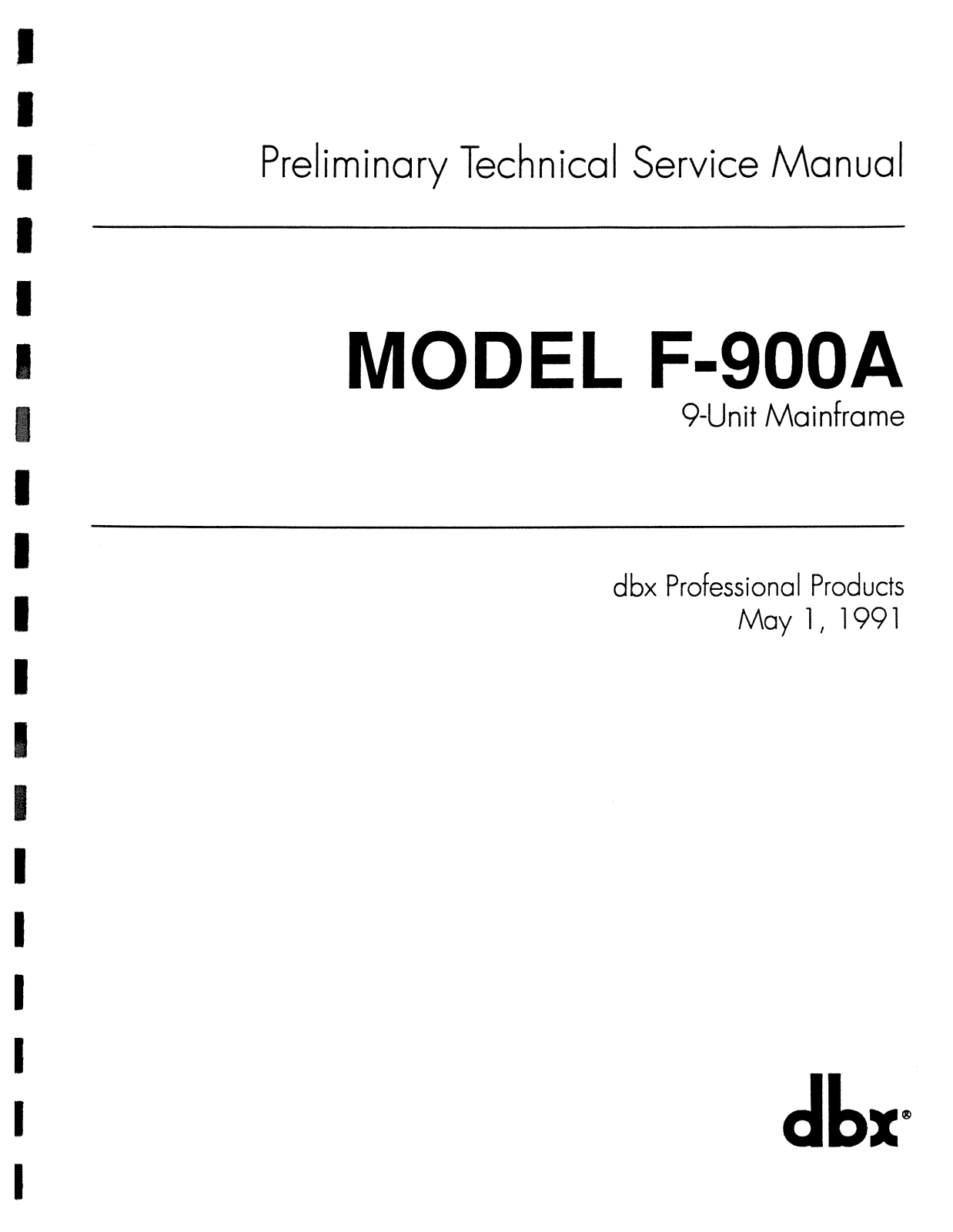 DBX F900A Service Manual