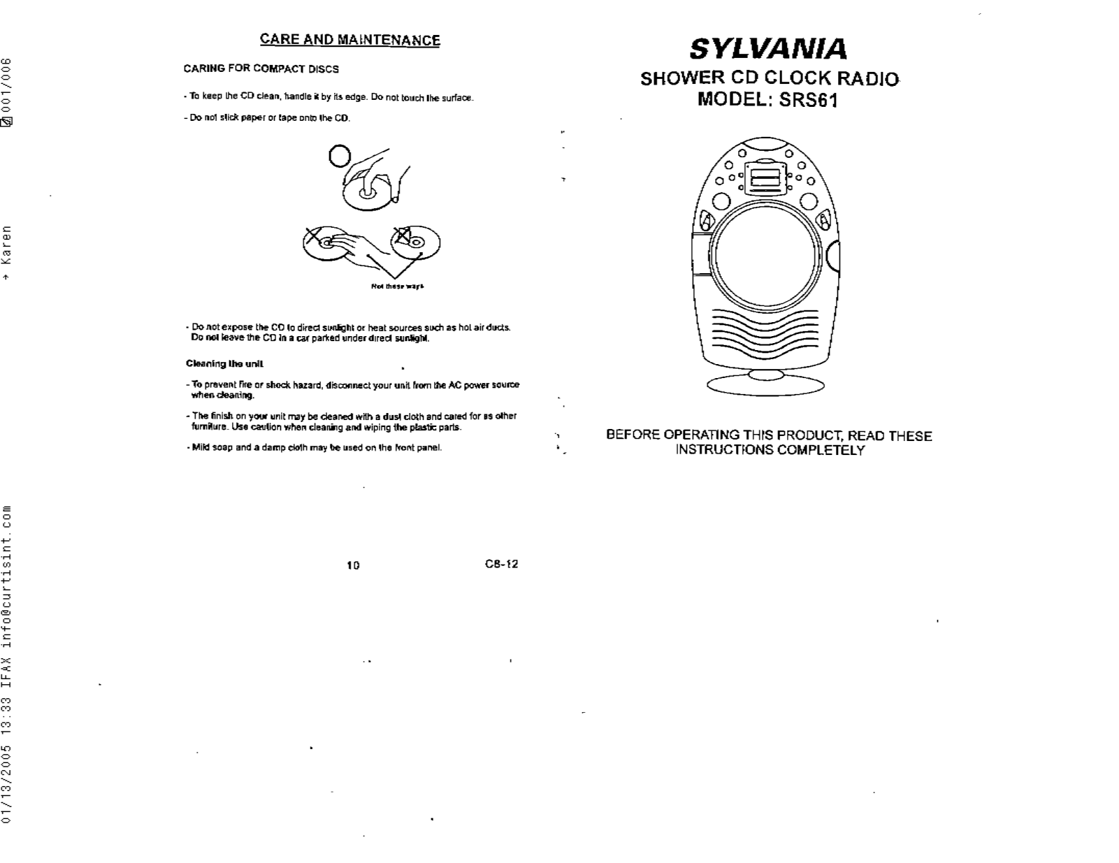 Curtis SRS61 User Manual