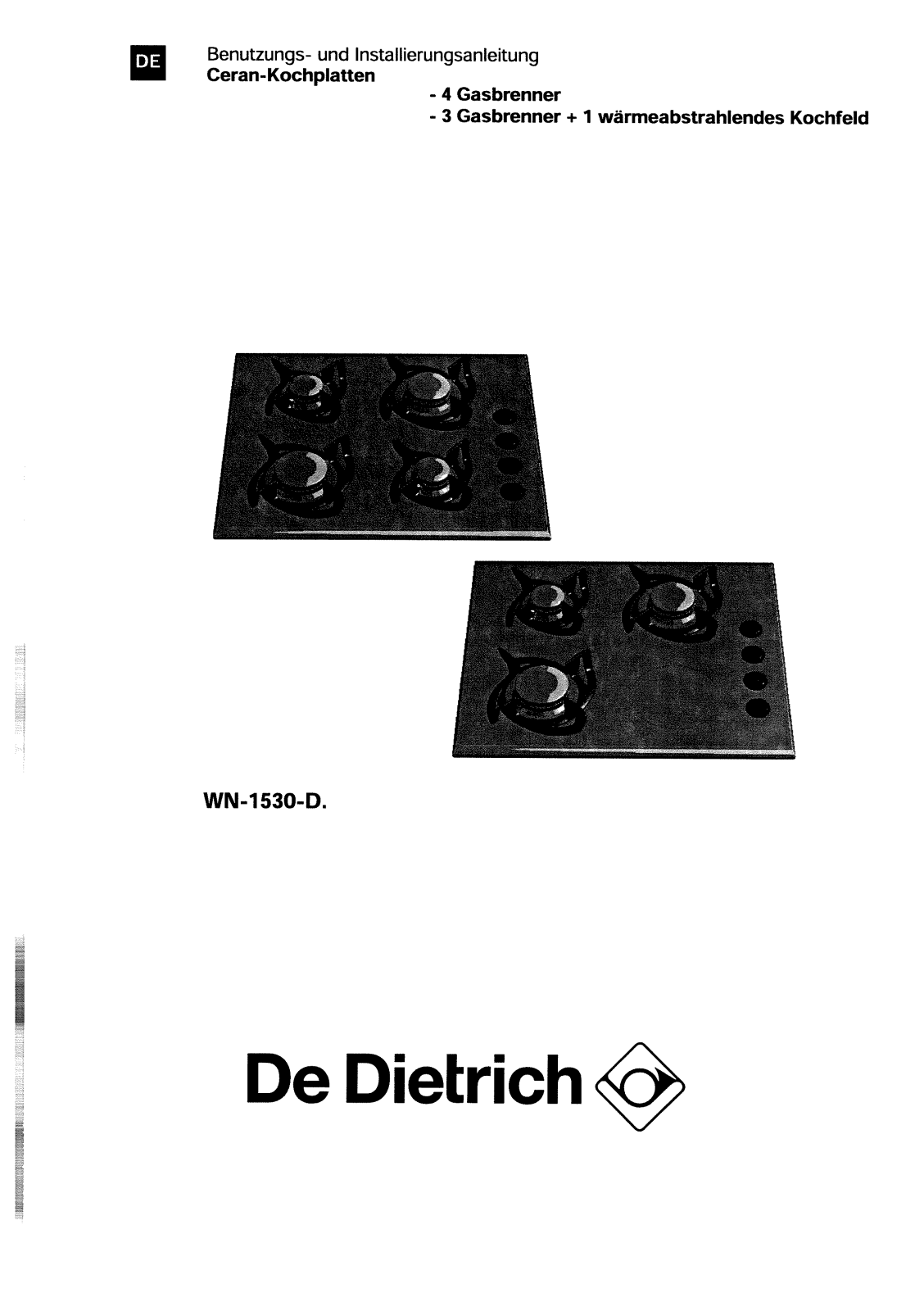 De dietrich WN1530D1 User Manual