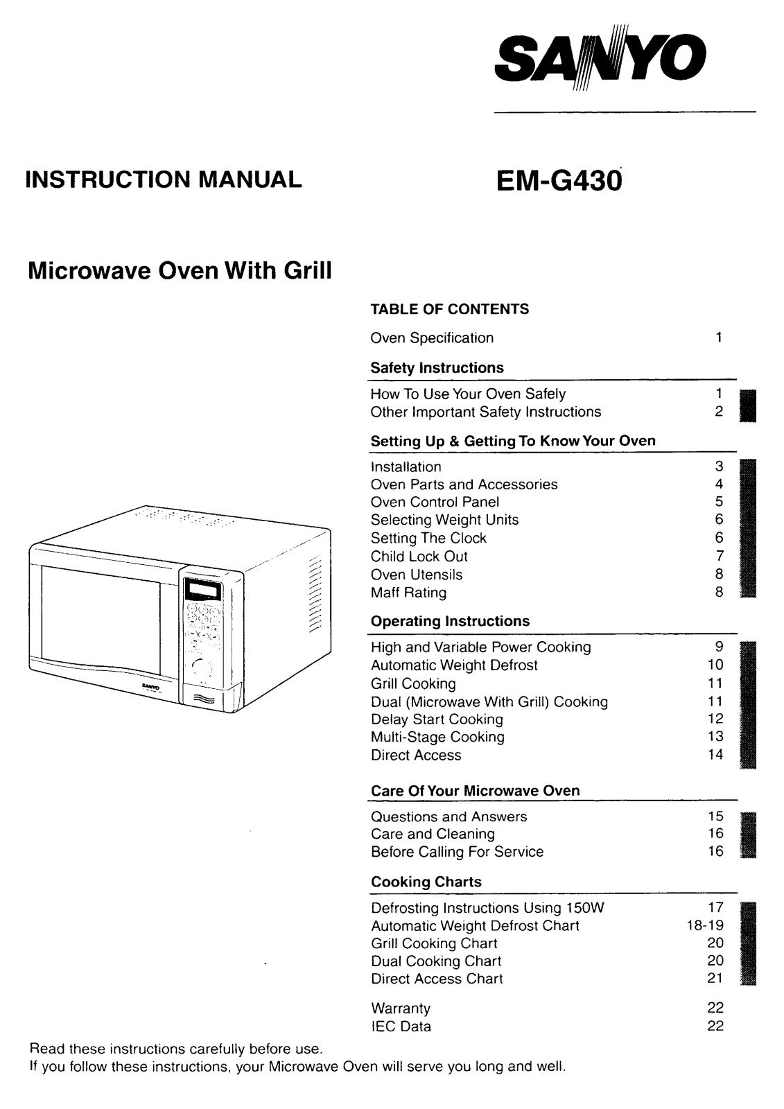 Sanyo EM-G430 User Manual