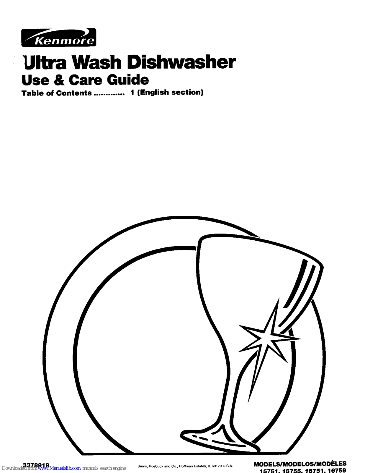 Kenmore 15751, 15755, 16751, 16759, Ultra Wash 15751 Use & Care Manual - ManualMachine.com