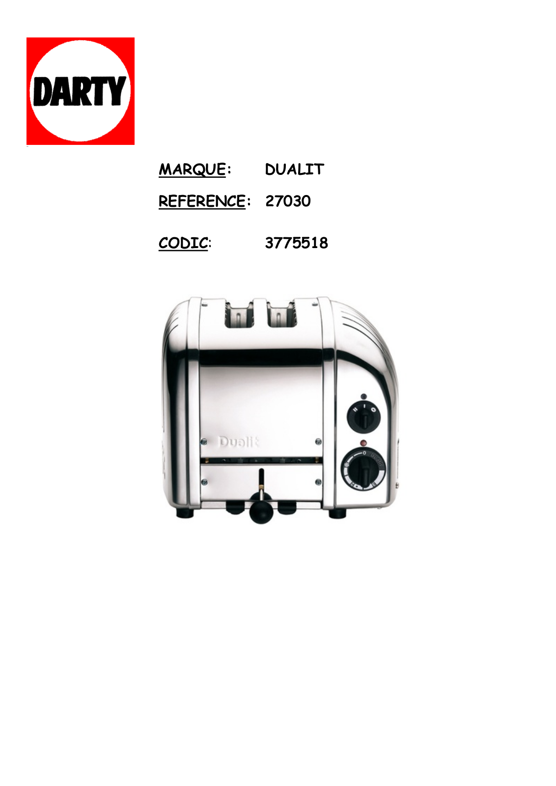 Dualit Vario 2 NewGen User Guide