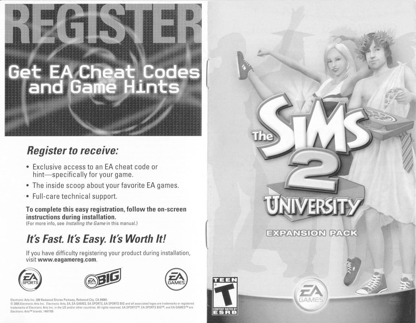 Games PC THE SIMS 2-UNIVERSITY User Manual