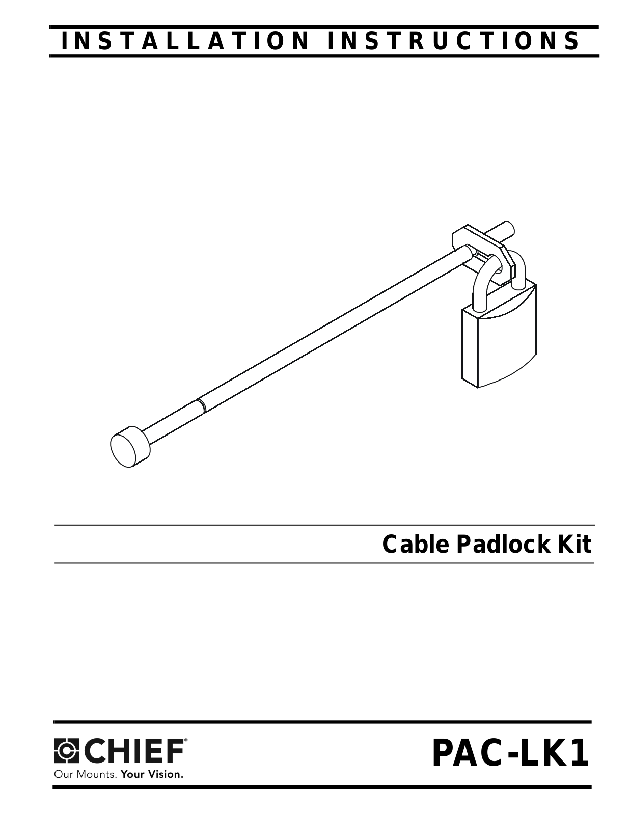 CHIEF PACLK1 User Manual