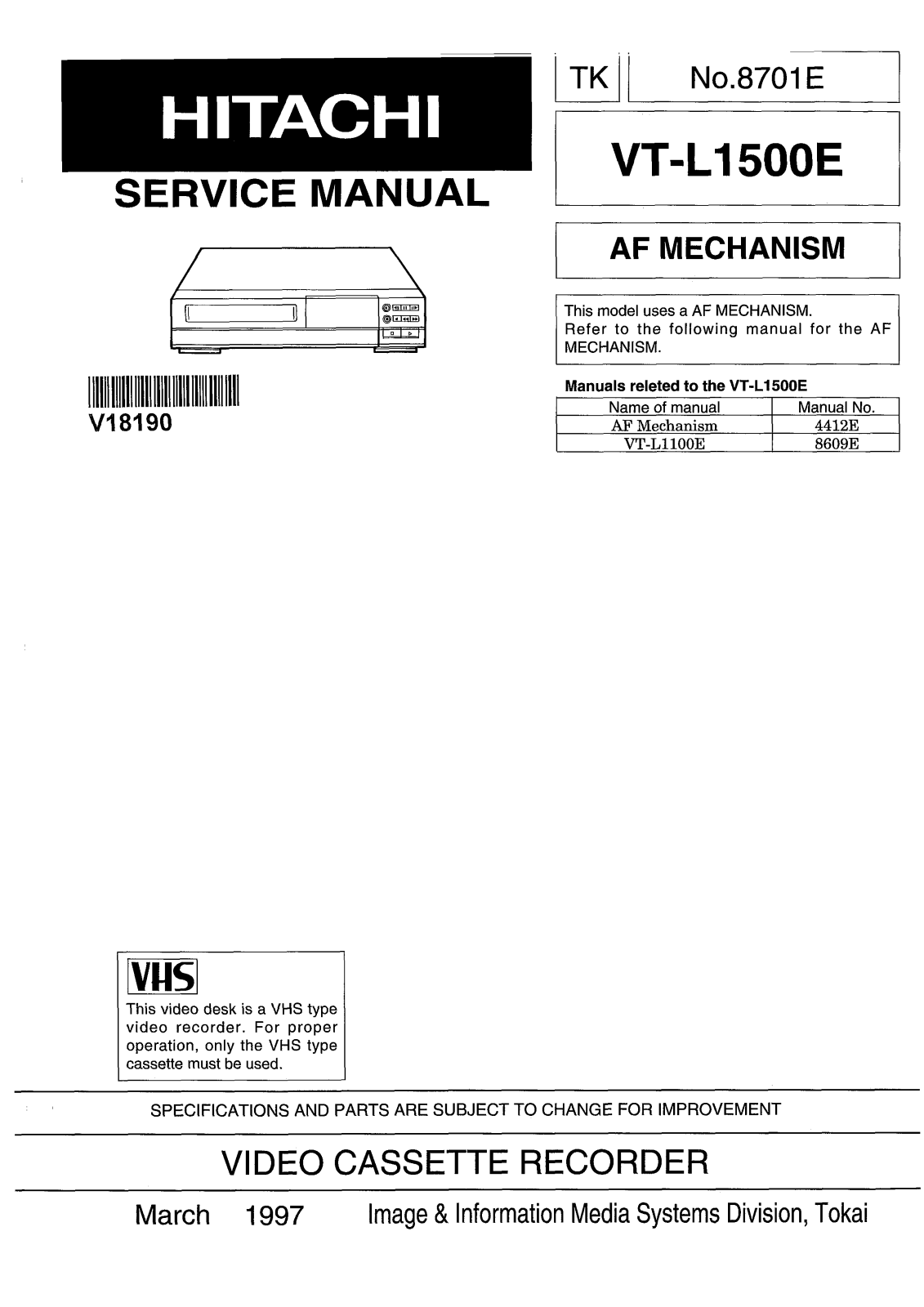 Hitachi 8701E Service Manual