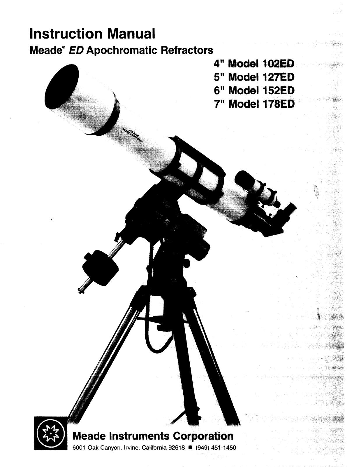 Meade 152ED, 127ED, 102ED, 178ED User Manual