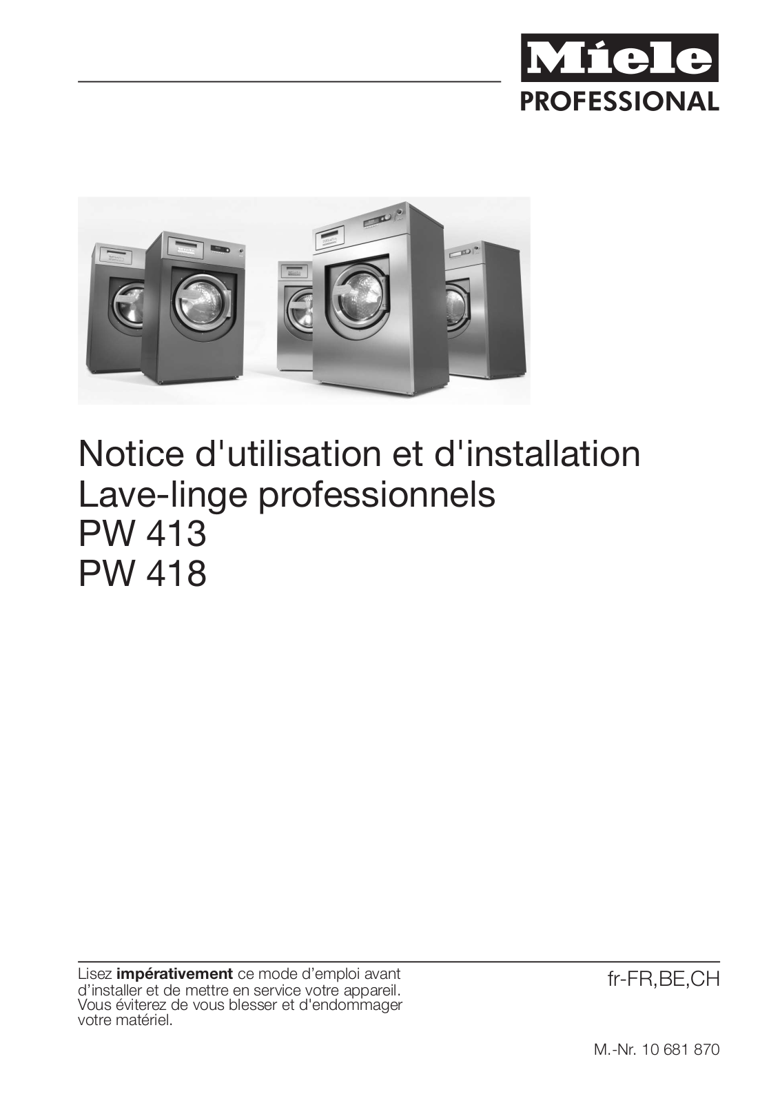 Miele PW 413, PW 418 Instructions Manual